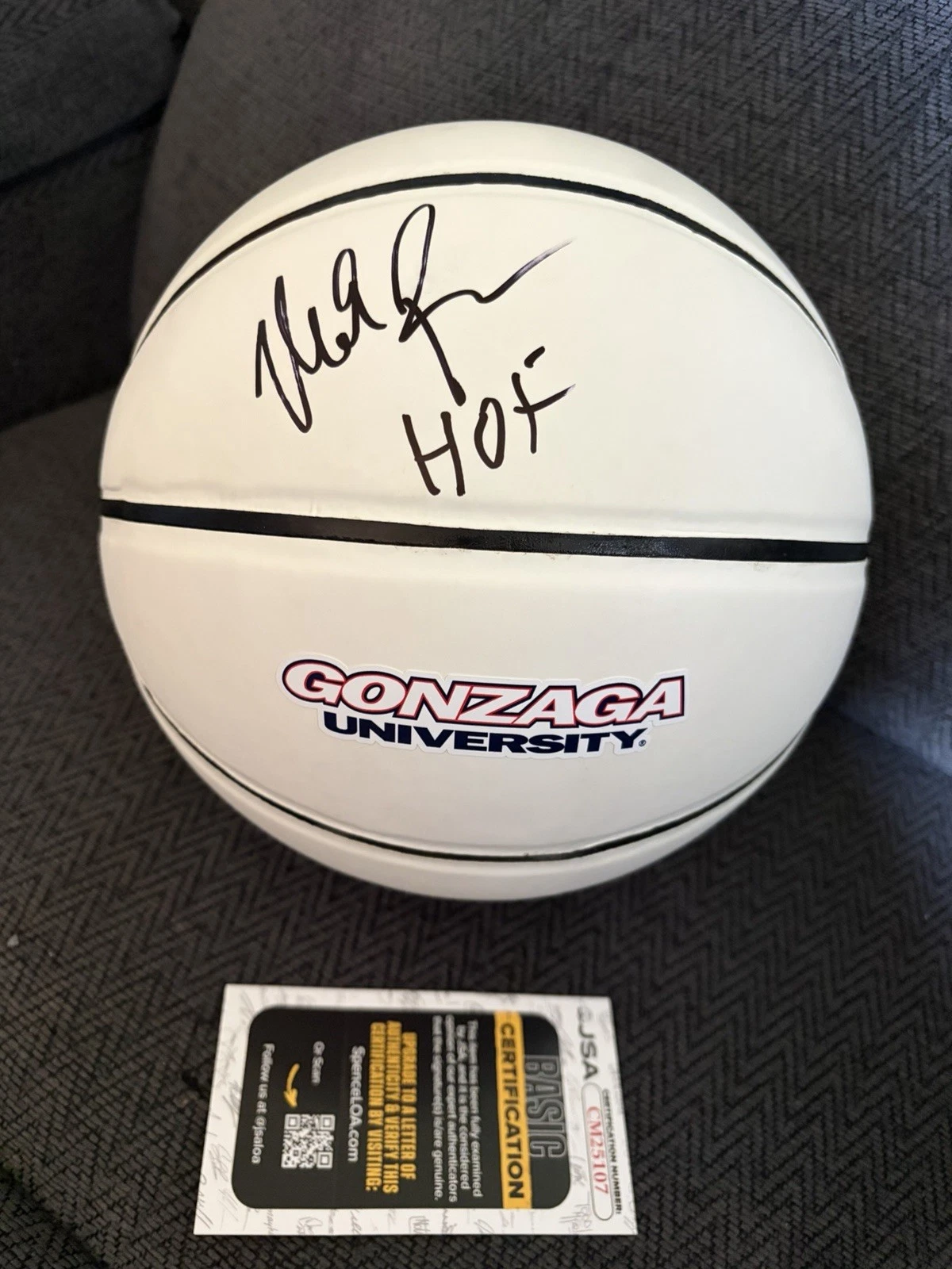 Coach Mark Few Signed NCAA Basketball JSA COA Authentication Gonzaga 2026 HOF