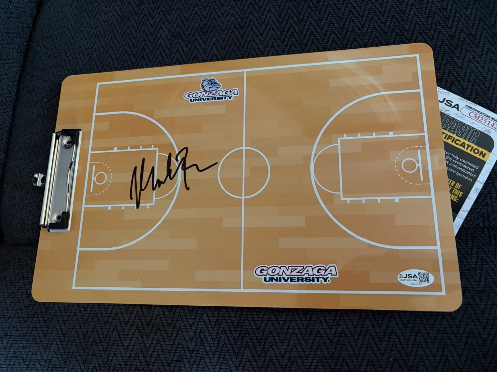 Coach Mark Few Signed Clip Board JSA Authentication COA Gonzaga HOF 2026