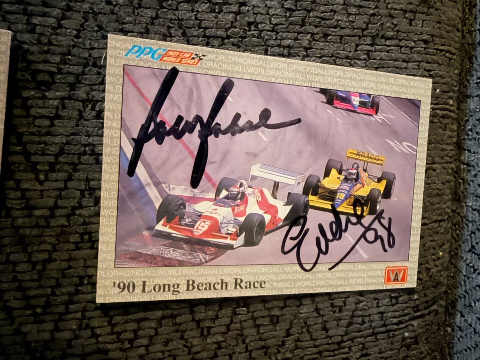 Signed Trading Card Indy 500 Car Indianapolis Eddie Cheever & Bobby Rahal