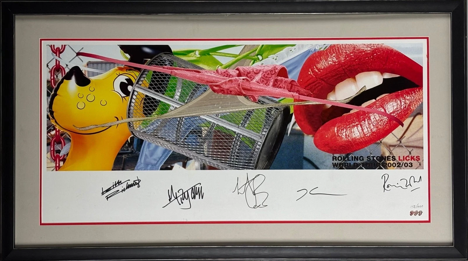 The Rolling Stones Signed Licks 27x42 Lithograph Jagger Richards +3 PSA PSA/DNA