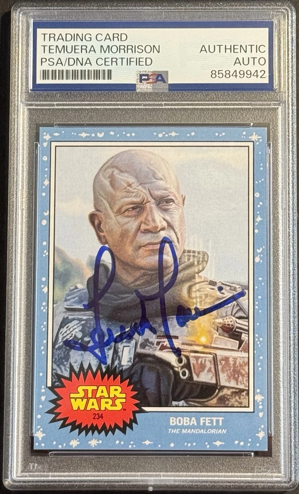 TEMUERA MORRISON TOPPS LIVING SET SIGNED STAR WARS ON CARD AUTO PSA/DNA SLABBED