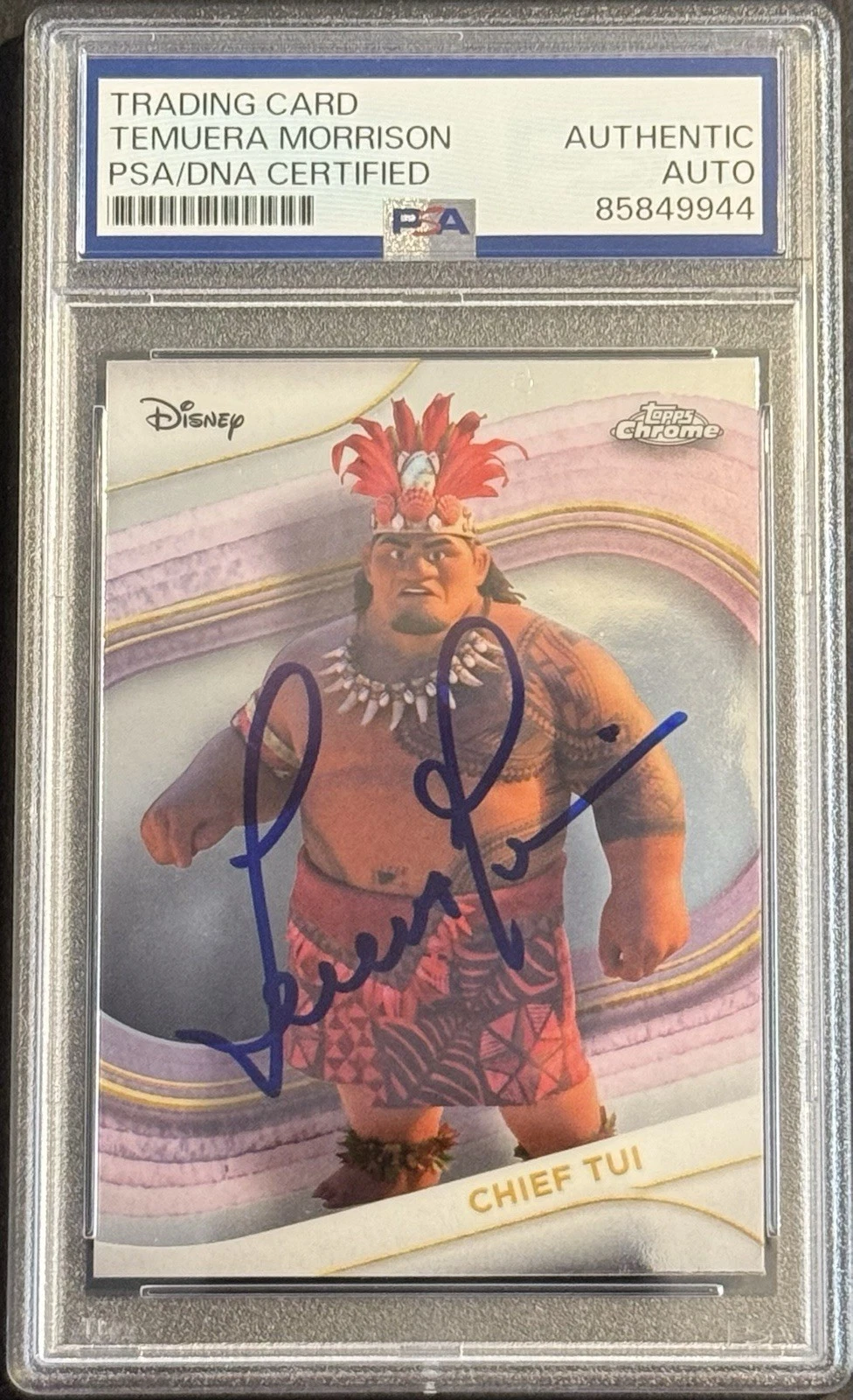TEMUERA MORRISON 2025 TOPPS CHROME DISNEY SIGNED ON CARD AUTO PSA/DNA SLABBED