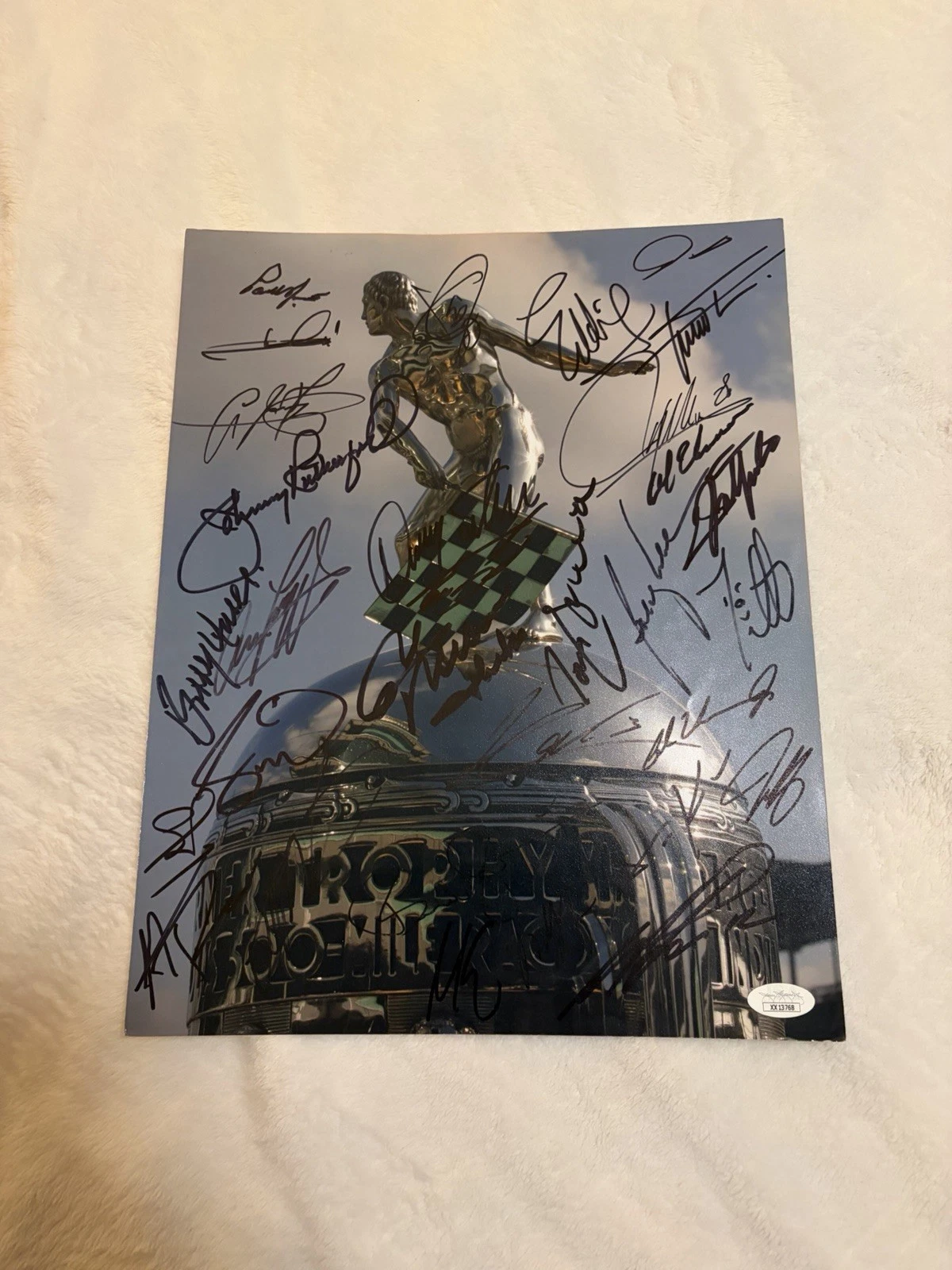 32 Winners Signed 11 x14 Indianapolis Indy 500 Photo Foyt Andretti Unser Mears