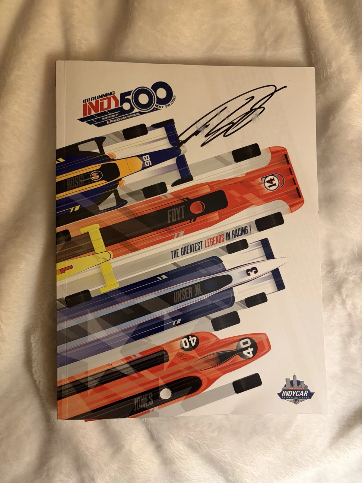 2017 Indianapolis 500 Program Signed By Winner Takuma Sato Smeared Indy Car
