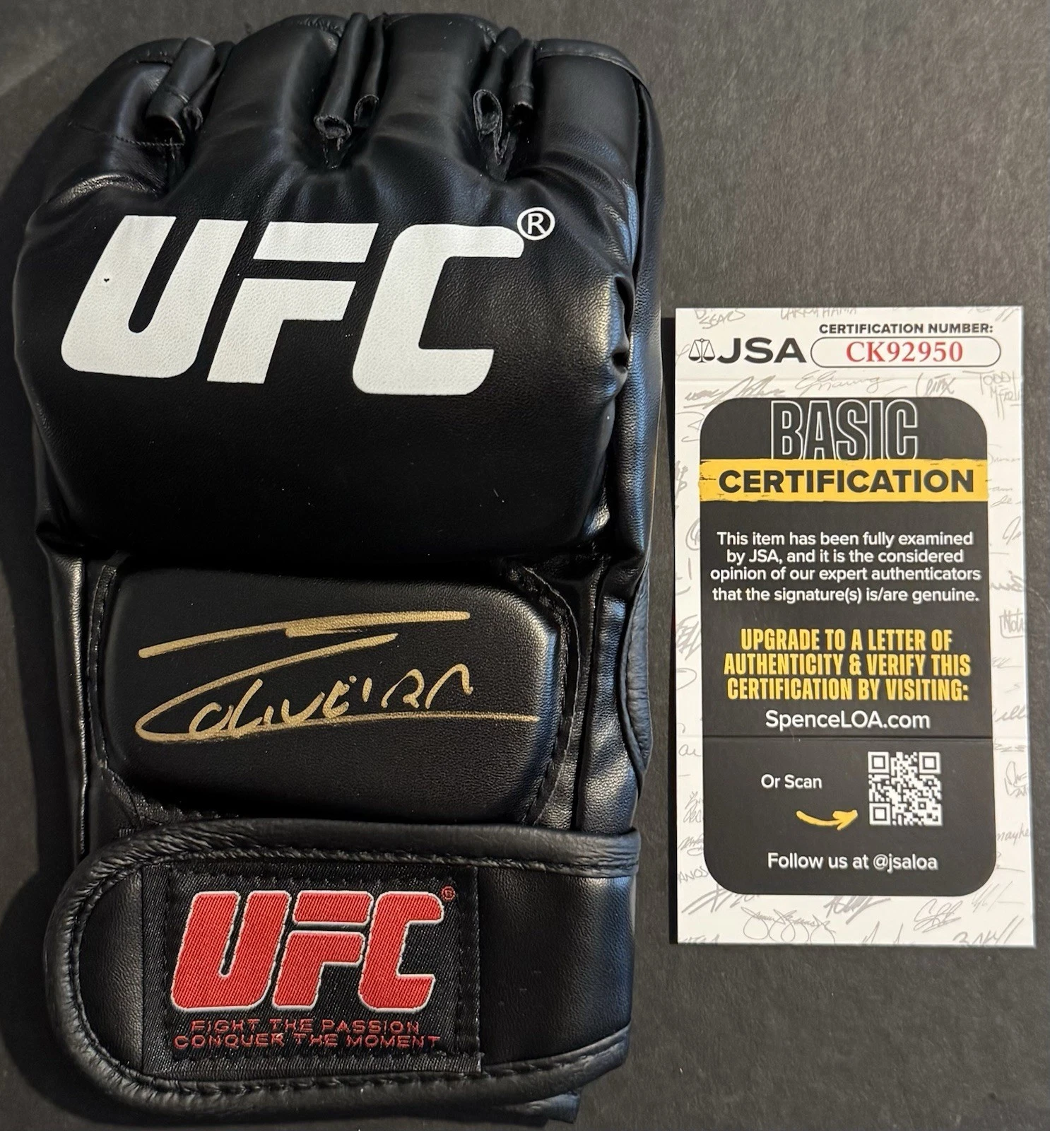 Charles Oliveira Signed Autographed UFC Fighter Glove MMA Champ JSA COA