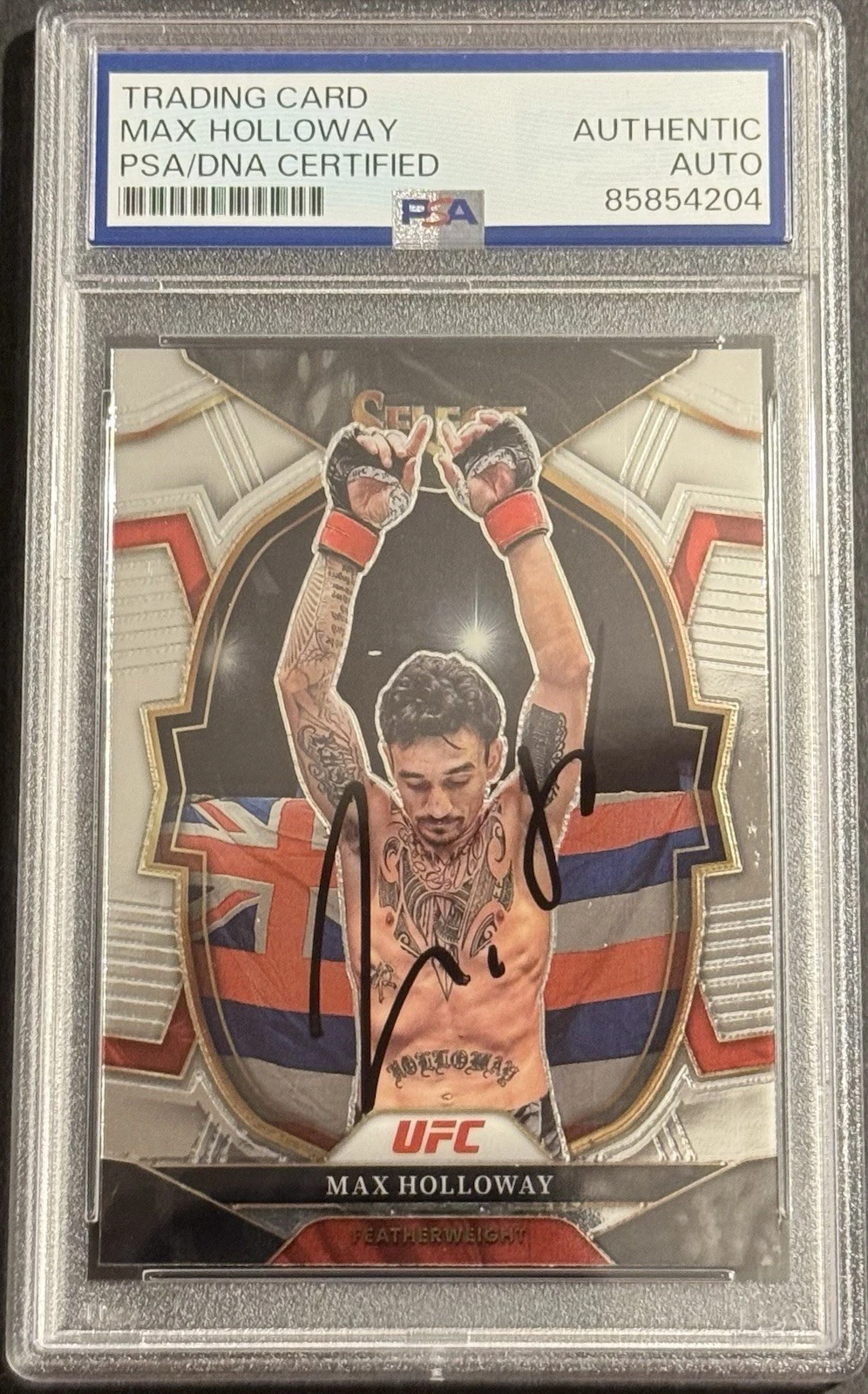 Max Holloway Signed Autographed 2023 Panini Select UFC Card PSA/DNA Slabbed