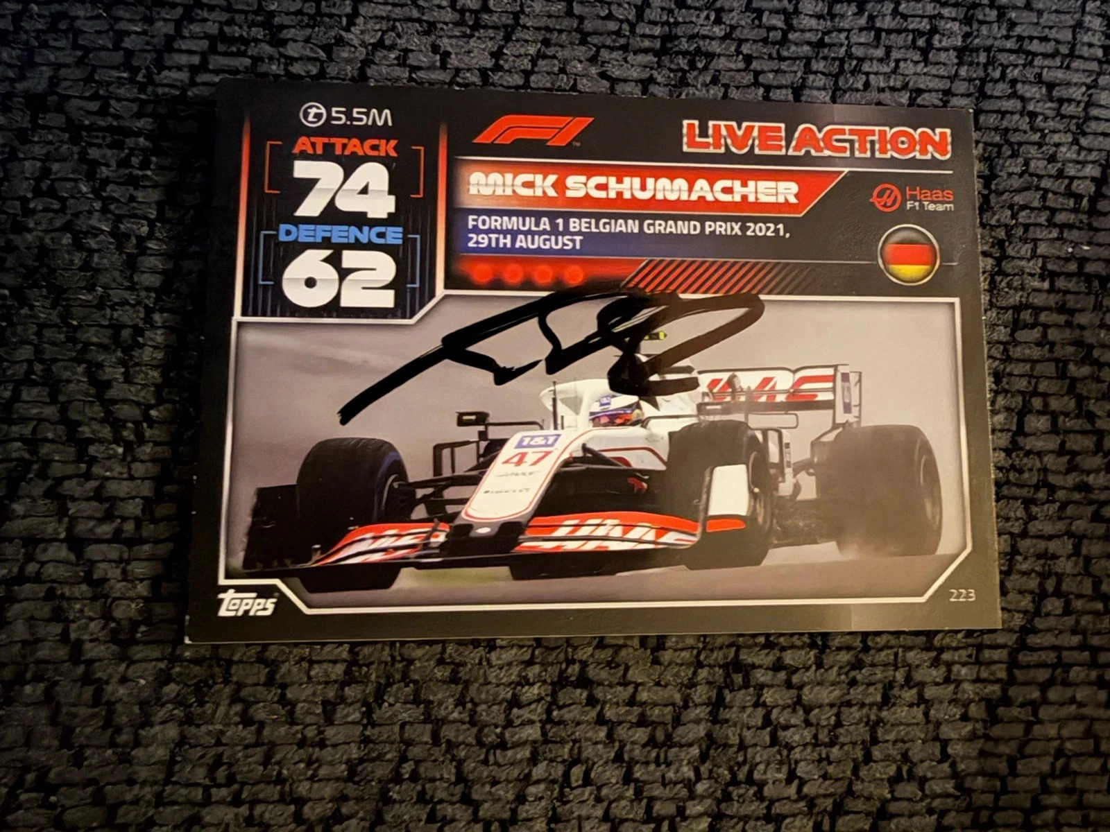Formula 1 Indy Car Trading Card Indianapolis 500 Signed Mick Schumacher