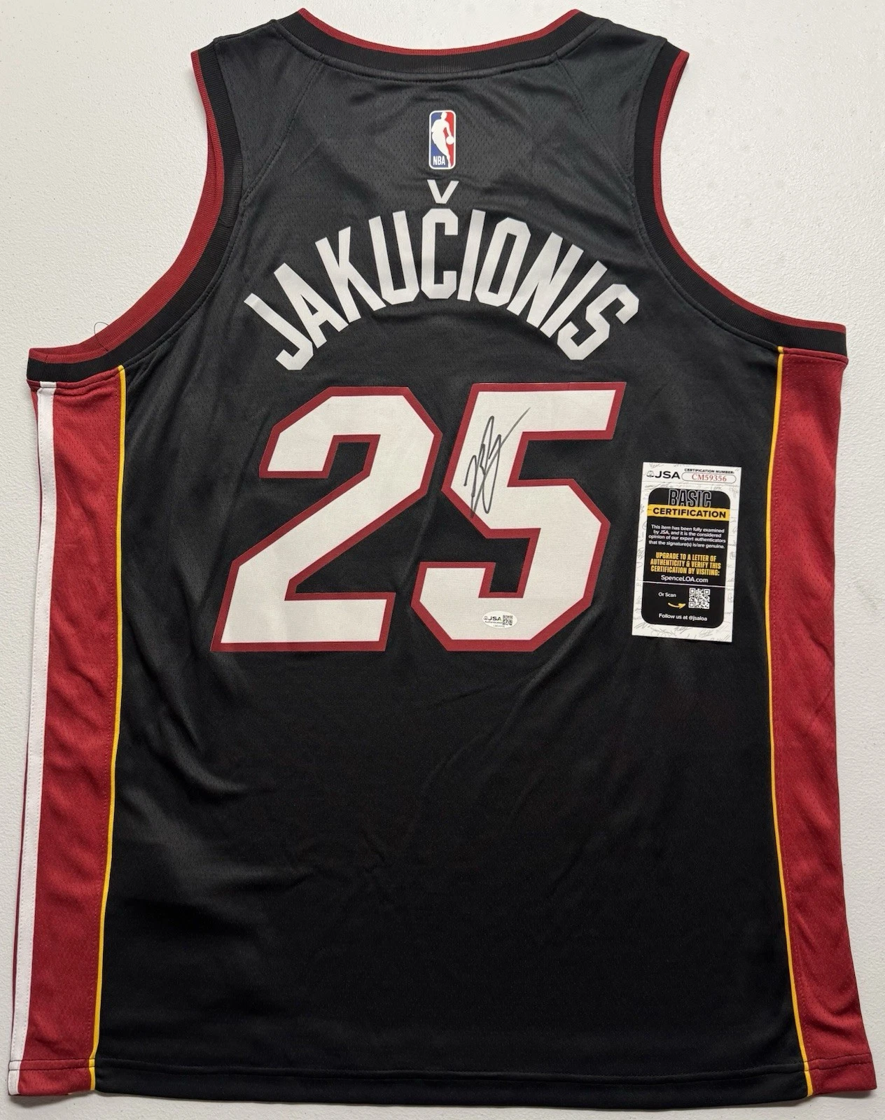Kasparas Jakucionis Signed Autographed Miami Heat Jersey JSA COA