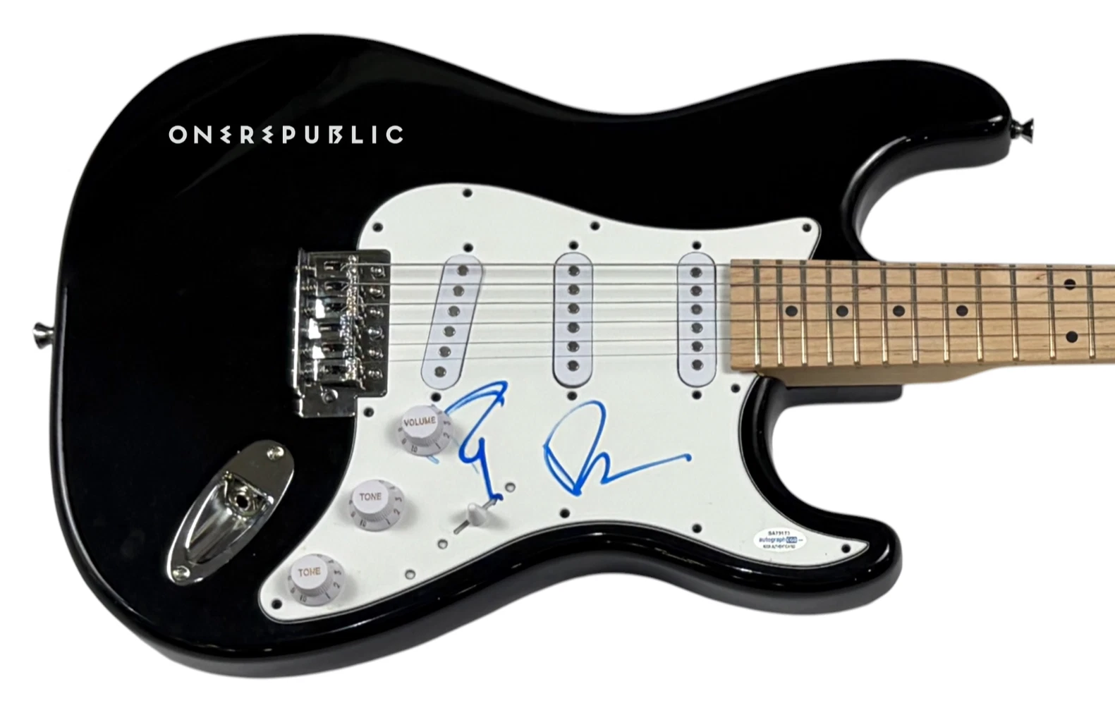 Ryan Tedder & Brent Kutzle Signed Autograph Electric Guitar OneRepublic ACOA COA