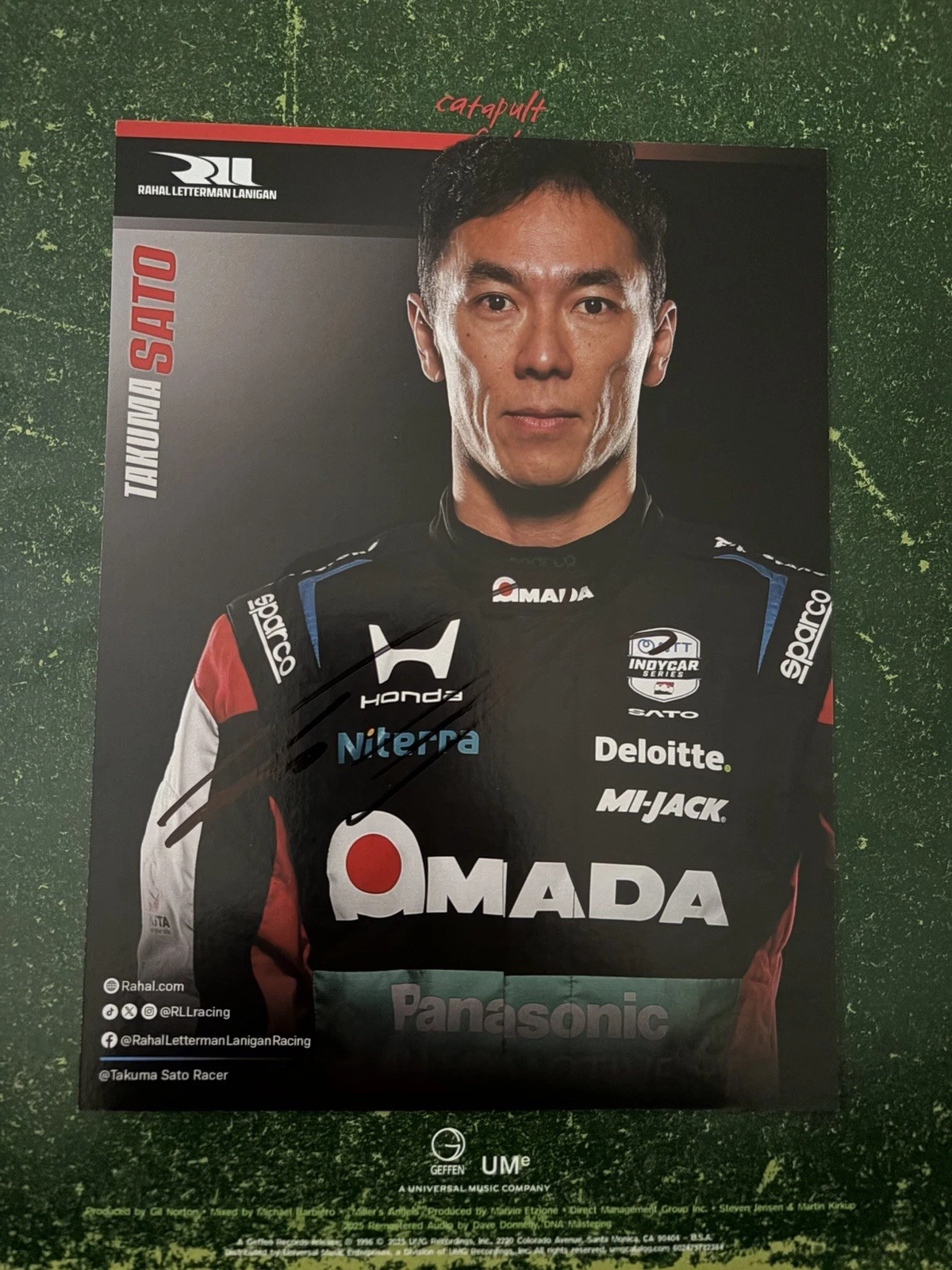 Takuma Sato 2026 Indy 500 Signed Car Promo Hero Card Indianapolis