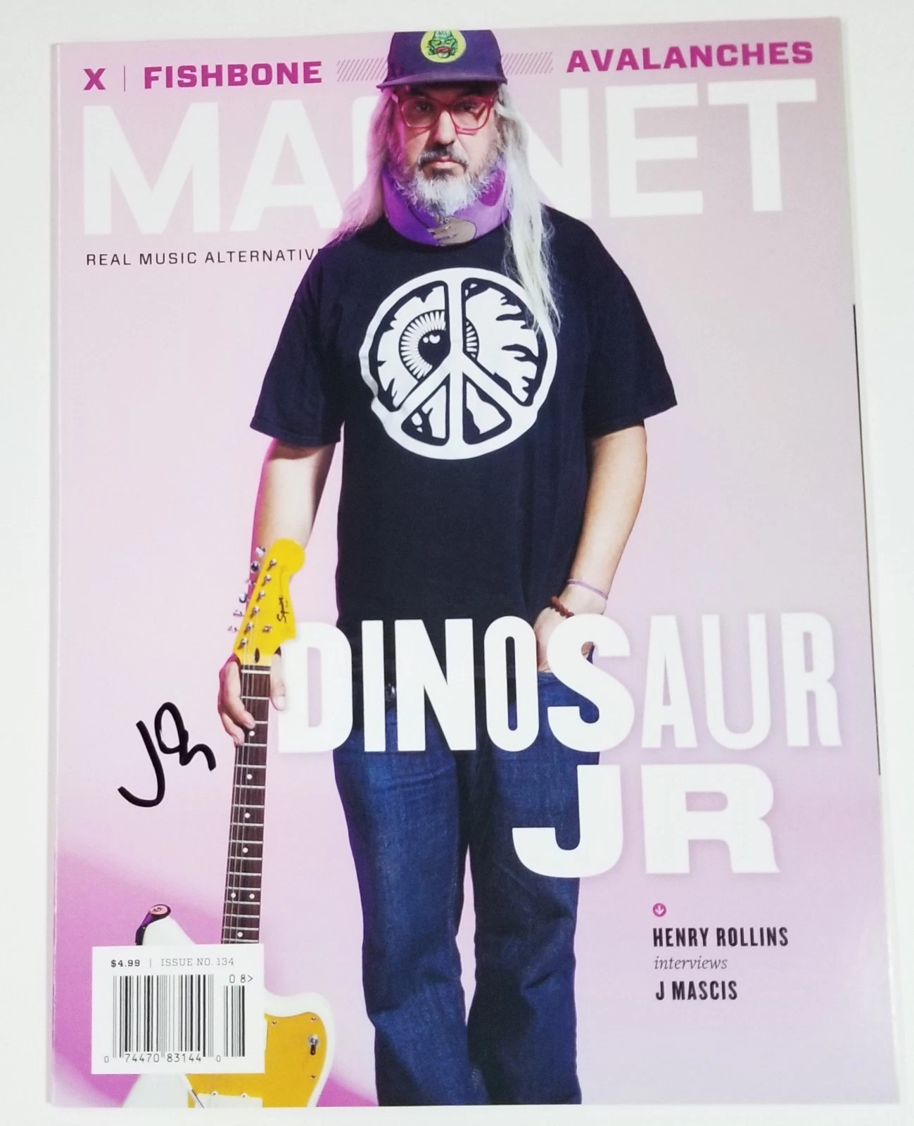 J Mascis of Dinosaur JR. REAL hand SIGNED Magnet Magazine COA Autographed