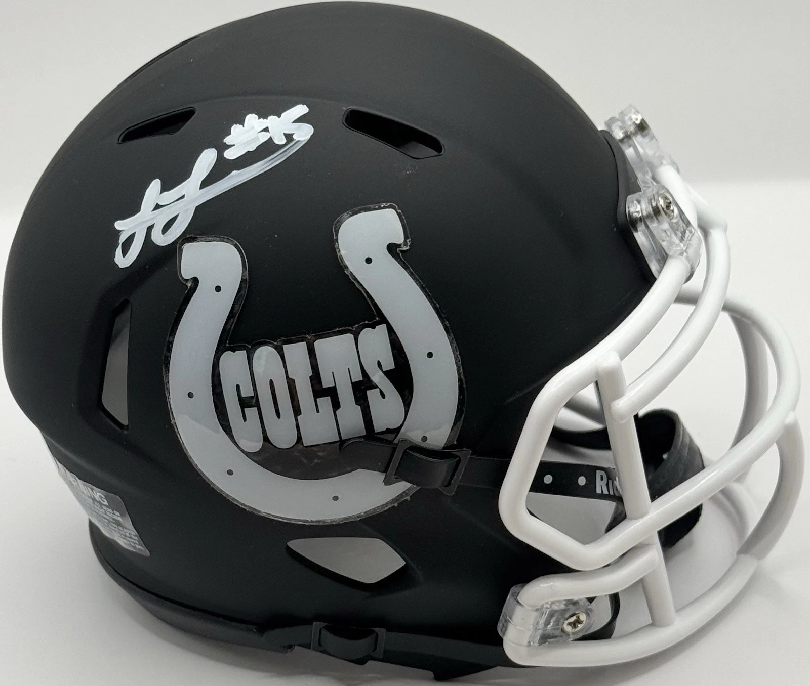 Laiatu Latu Signed Autographed Indianapolis Colts Black Mini Helmet PSA/DNA