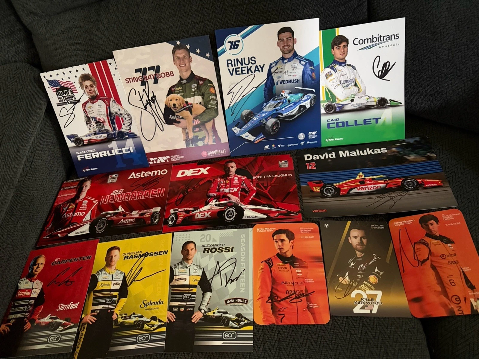 Indy 500 Lot 17 Hero Cards 2026 Signed Indy Josef Newgarden David Malukas Rossi