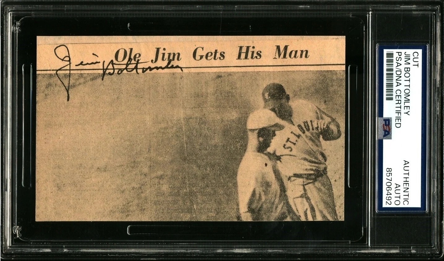 Jim Bottomley Signed 3x5 Newspaper Photograph PSA PSA/DNA