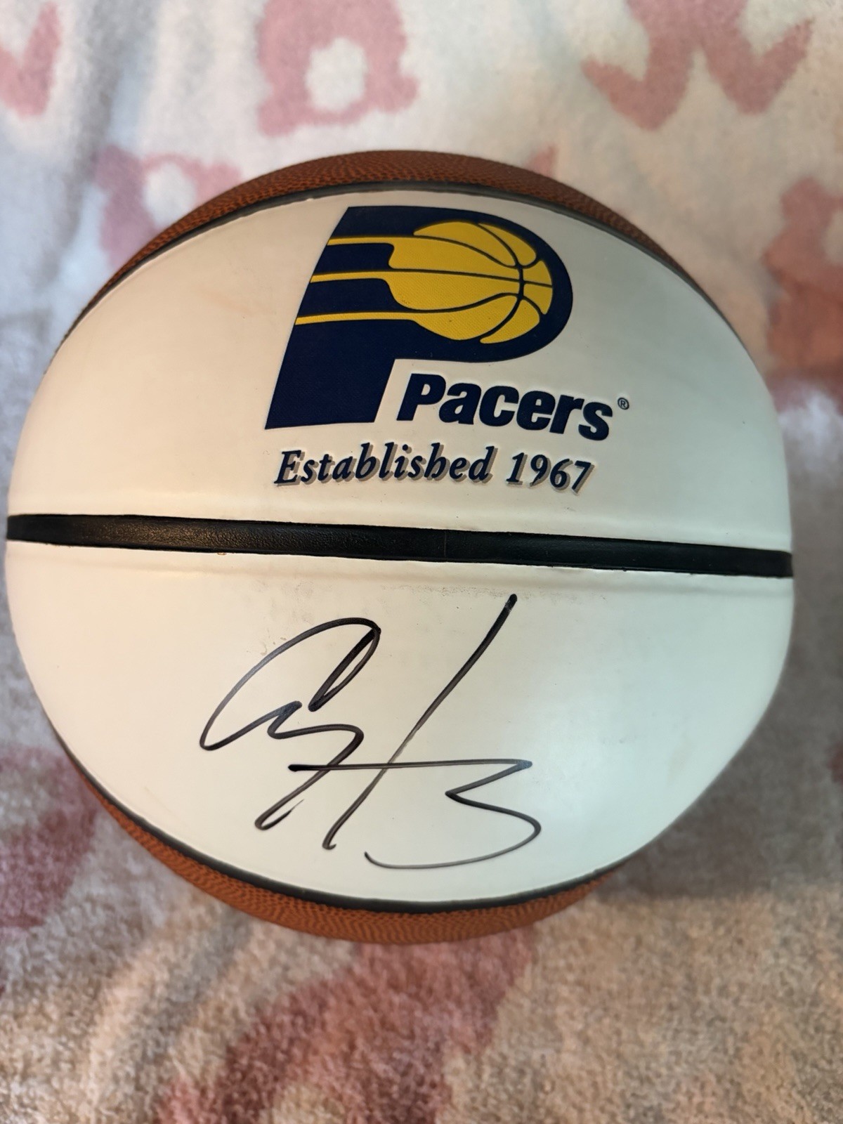 Al Harrington Indiana Pacers Logo Ball Signed Authentic Basketball