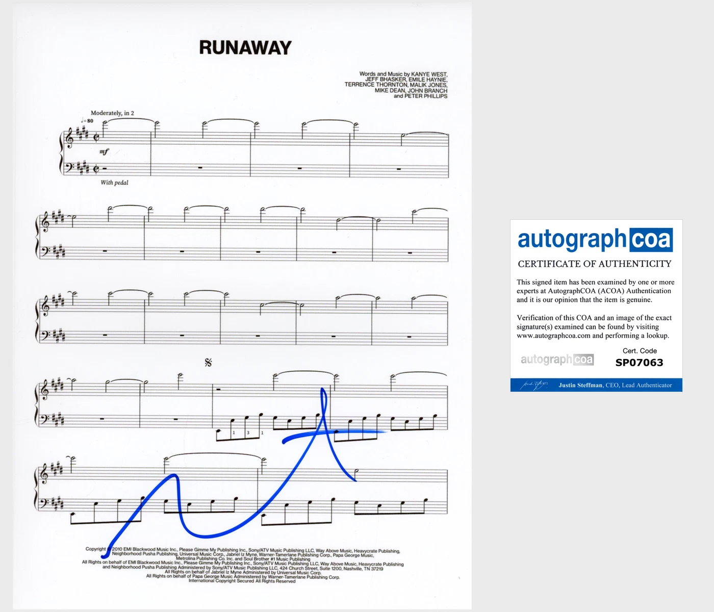 Kanye West Signed Autograph 