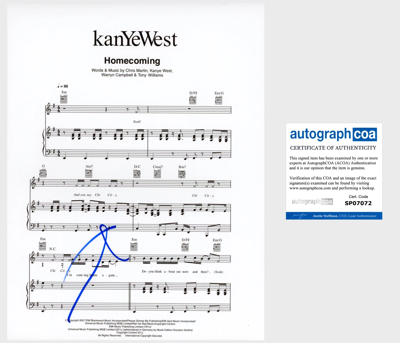 Kanye West Signed Autograph 