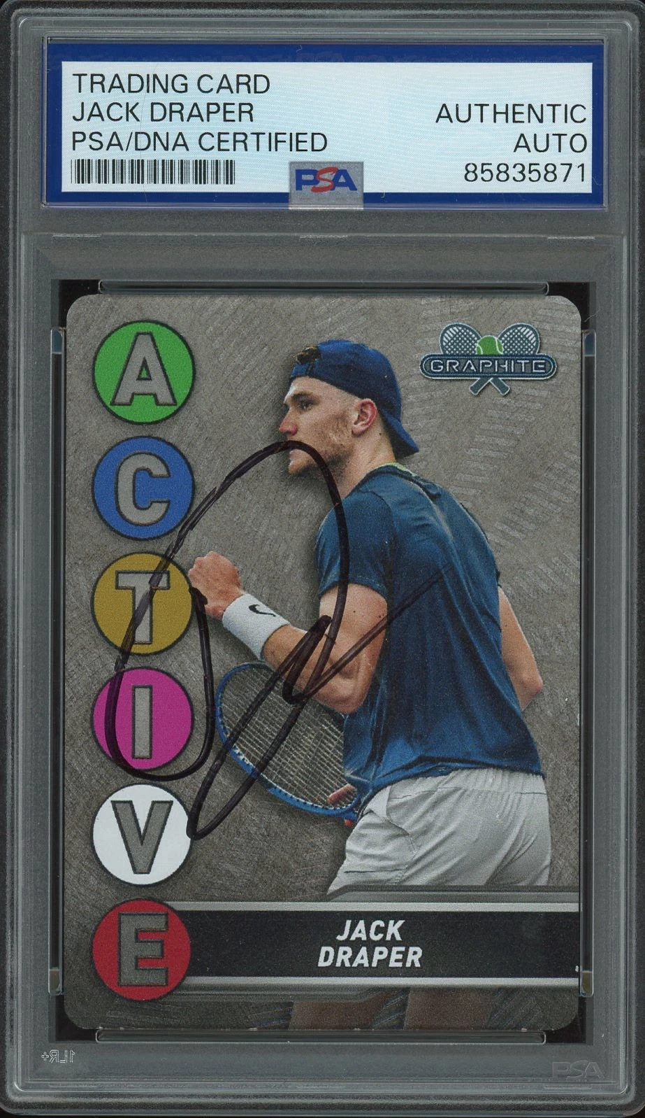 2024 Topps Graphite Tennis #ACM-21 Jack Draper Signed Active Metal PSA AUTO RC
