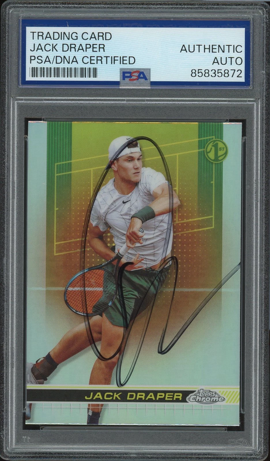 2024 Topps Chrome Tennis #2 Jack Draper Signed Refractor Rookie Card PSA AUTO RC