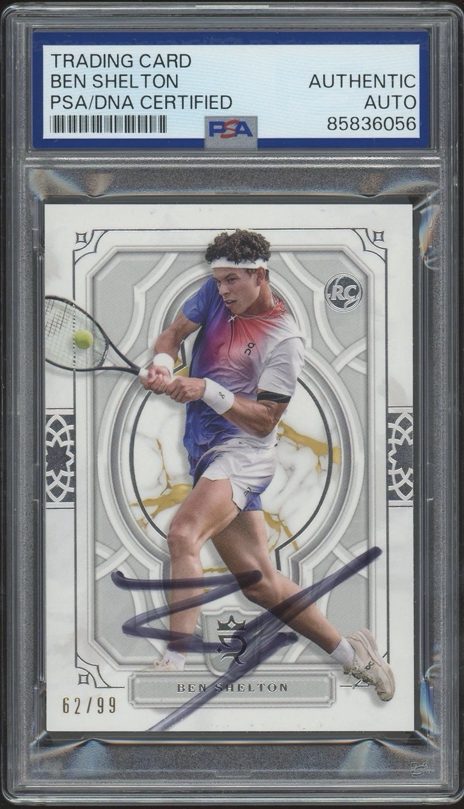 2024 Topps Royalty Tennis #3 Ben Shelton Signed Rookie Card /99 PSA AUTO RC