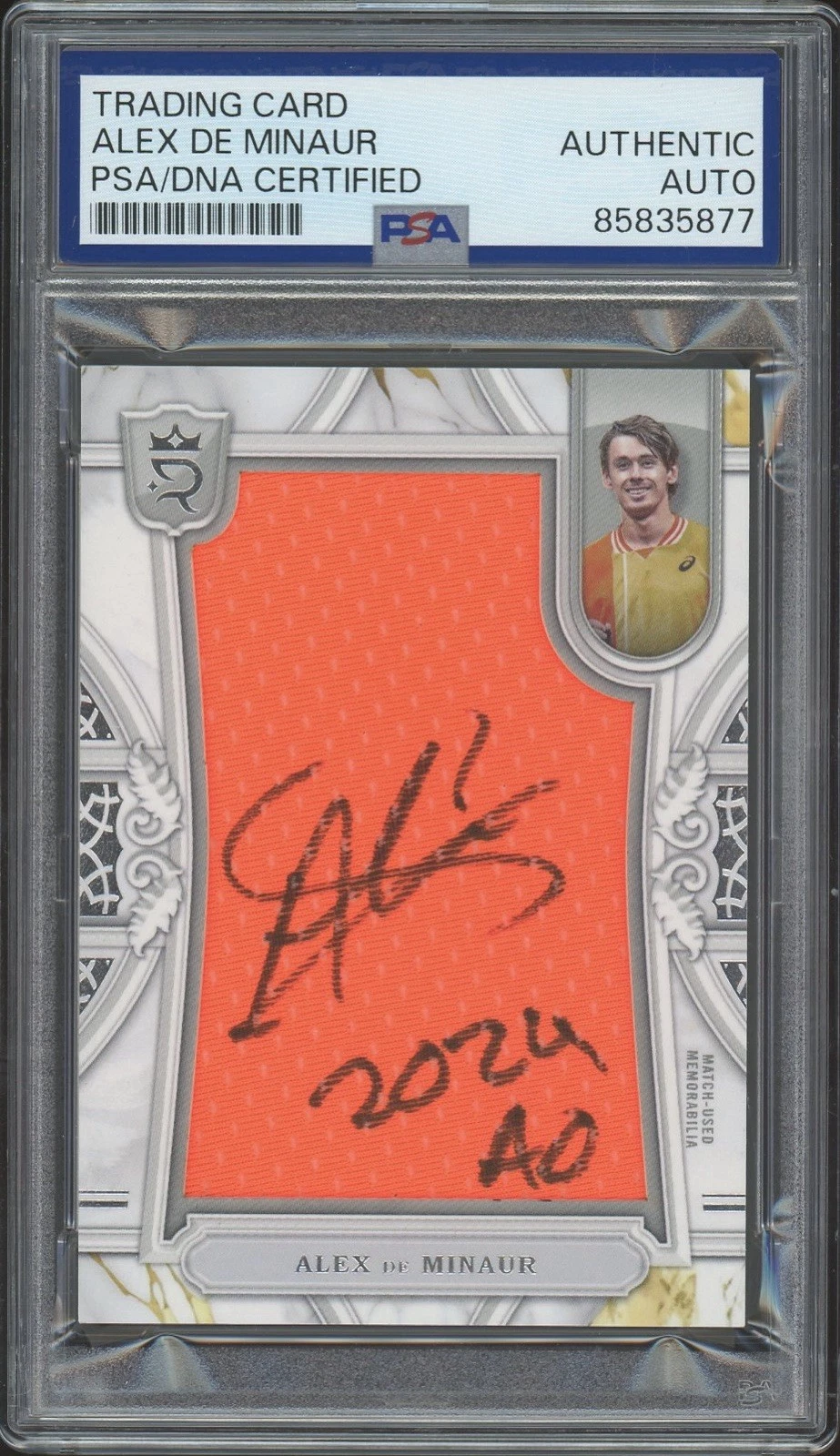 2024 Topps Royalty Alex De Minaur Australian Open Used Relic Jewels /75 PSA AUTO