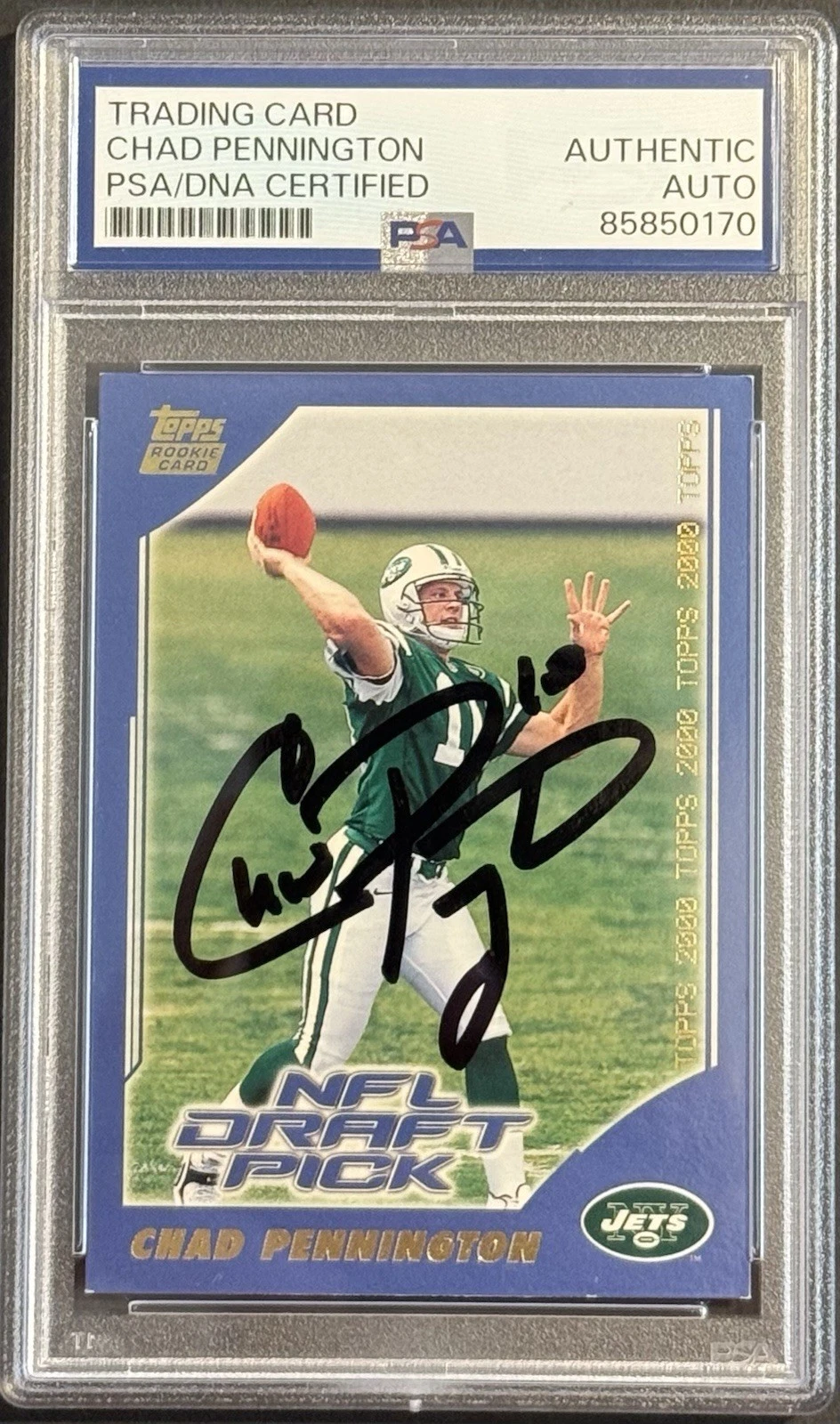 Chad Pennington Signed 2000 Topps Rookie Card New York Jets PSA/DNA
