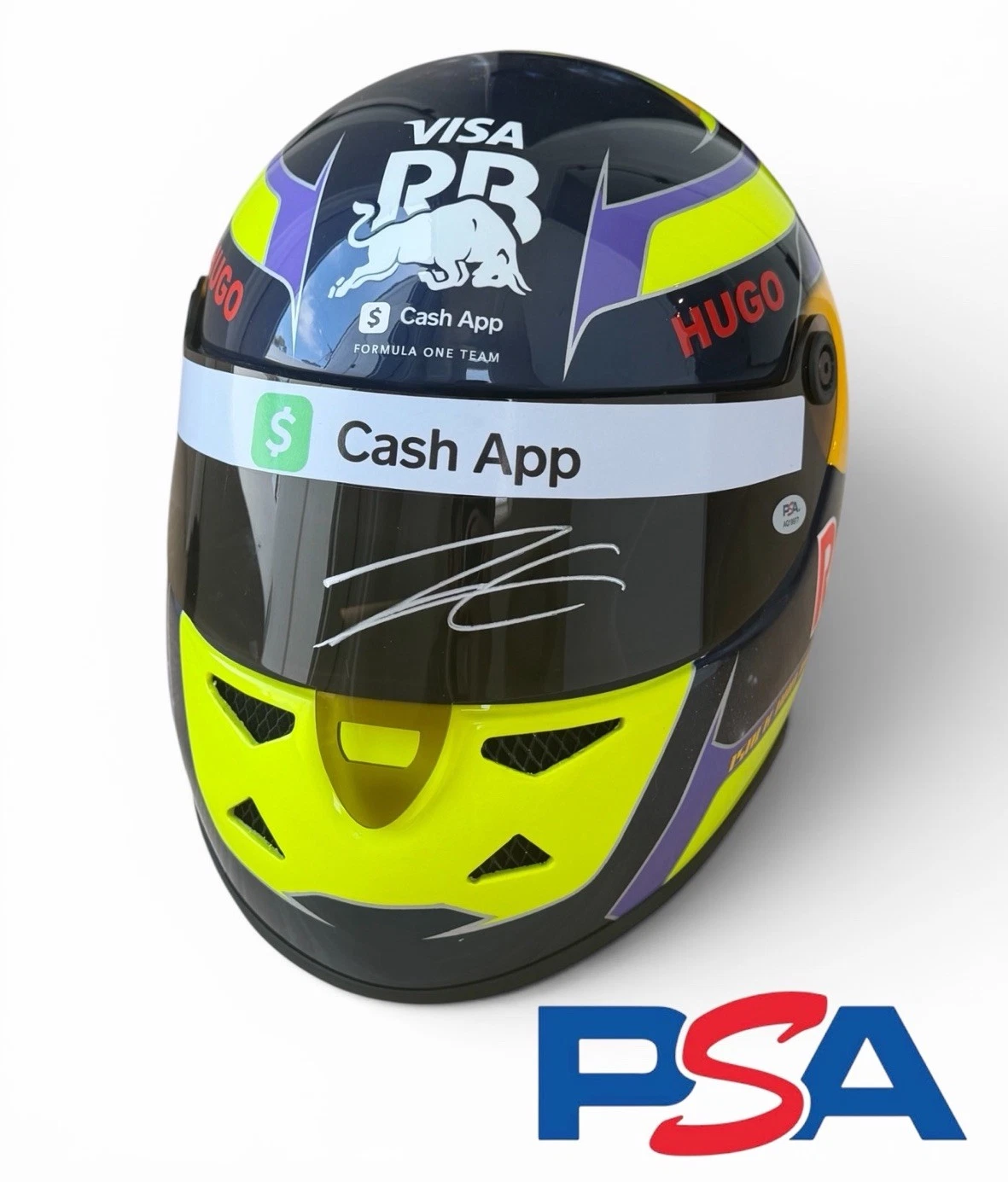 Isack Hadjar Signed 2025 ROOKIE F1 DEBUT 1:1 Full Size Helmet PSA AUTO VISA RB