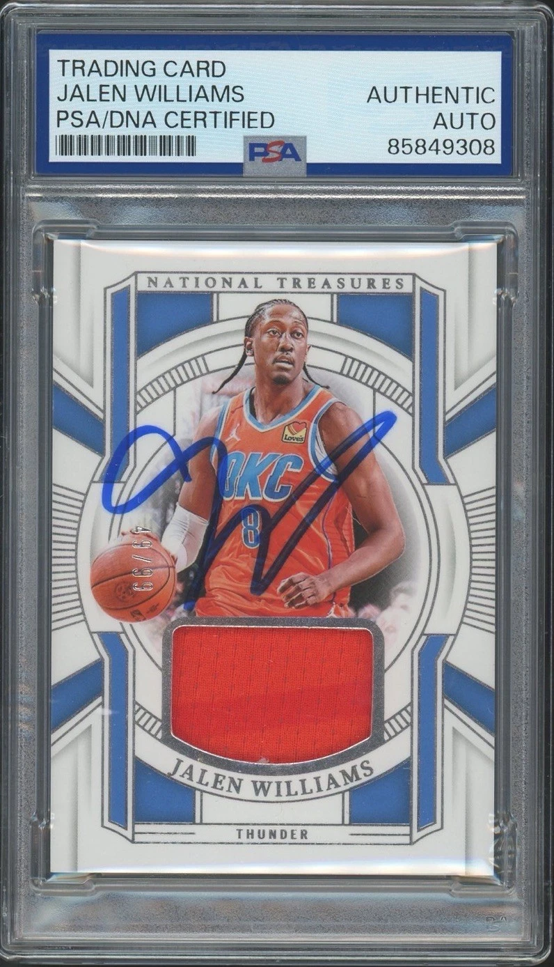 2024 Panini National Treasures Jalen Williams Game Used Patch /99 PSA/DNA AUTO