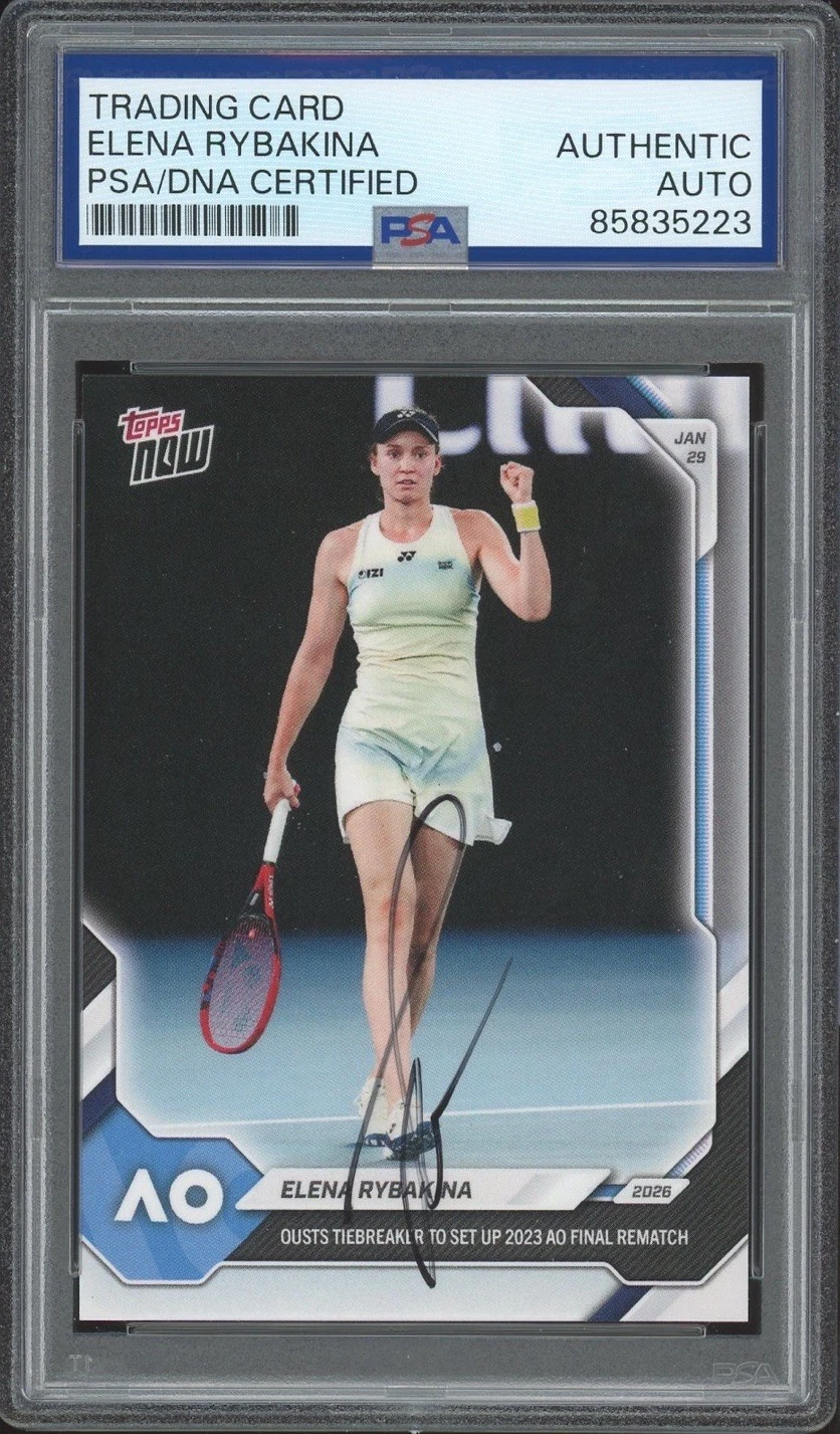 2026 Topps Now Tennis #7 Elena Rybakina Signed Australian Open Final PSA AUTO