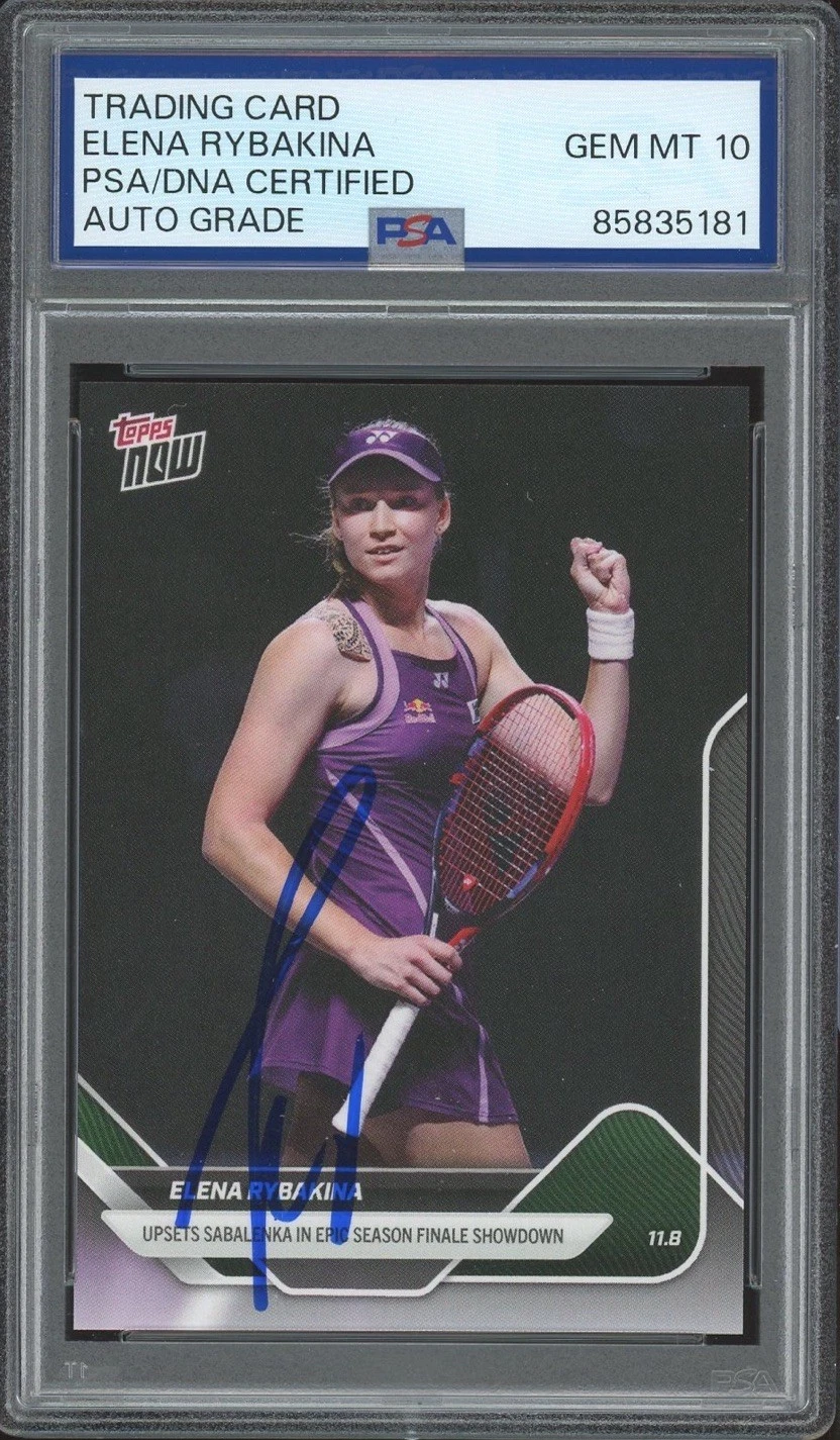 2026 Topps Now Tennis Elena Rybakina Signed WTA FINALS Card PSA/DNA AUTO 10