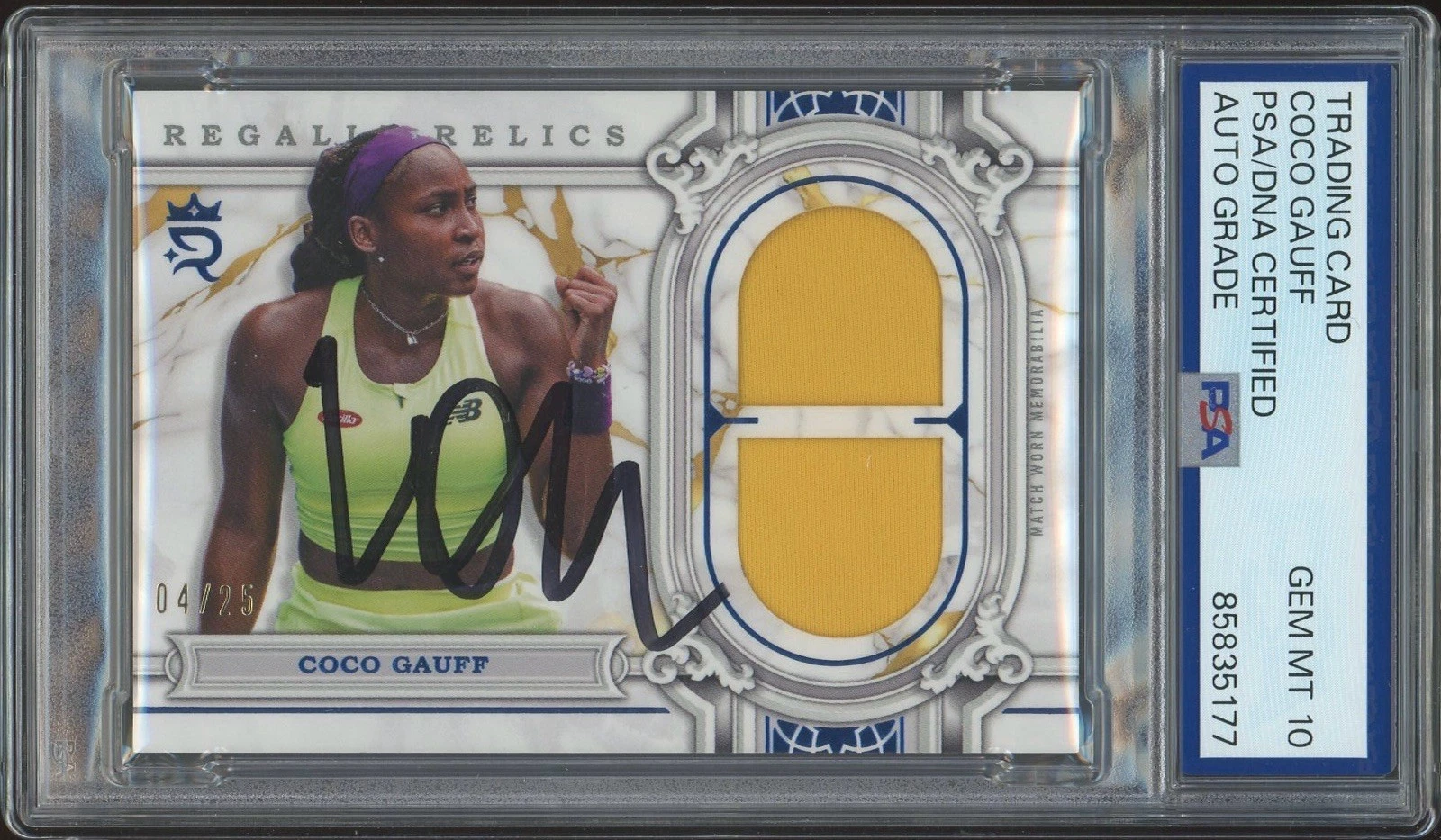 2024 Topps Royalty #RER-CG Coco Gauff Signed Regalia Relics /25 PSA/DNA AUTO 10
