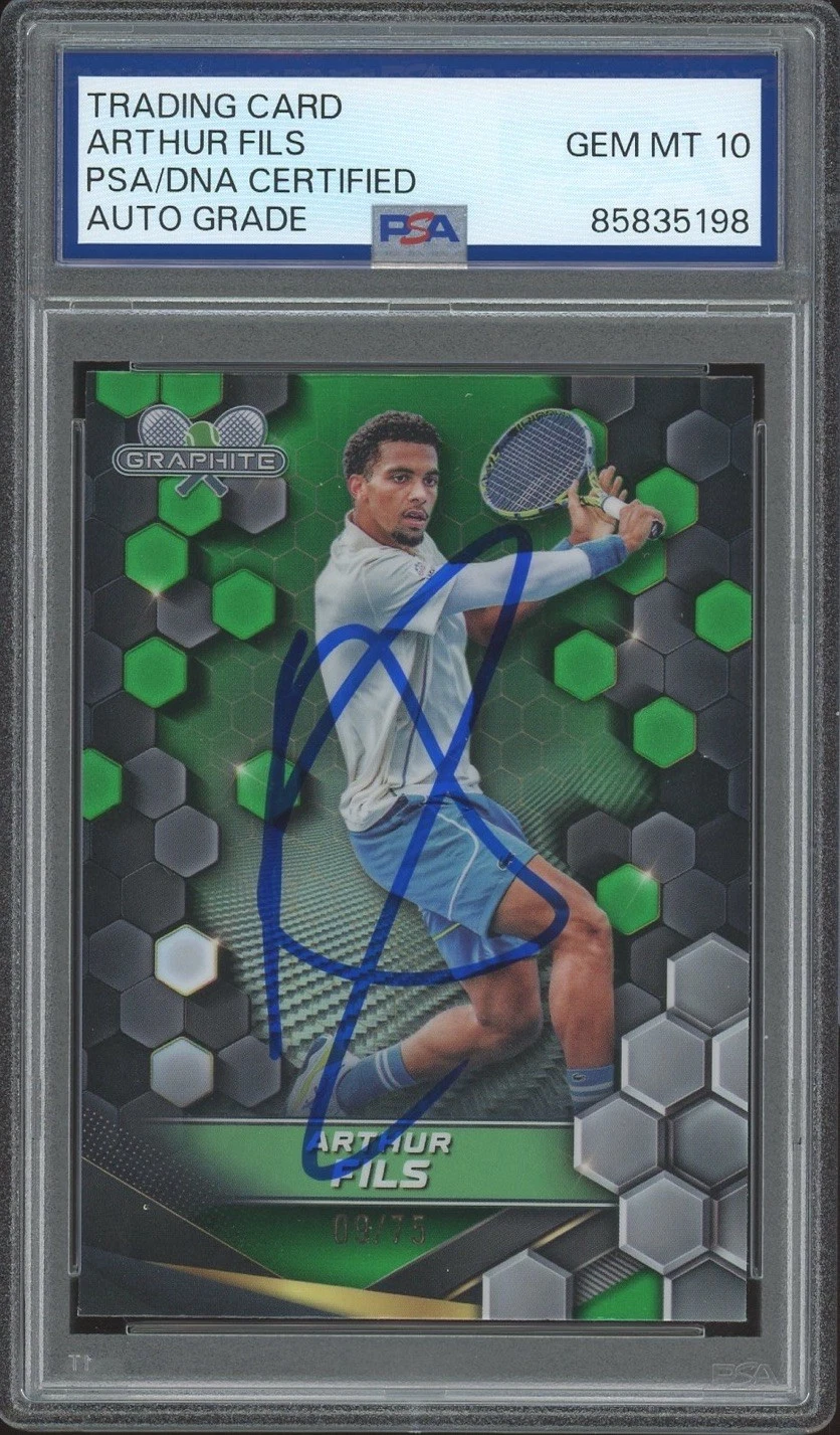 2024 Topps Graphite Tennis #108 Arthur Fils Green Refractor /75 PSA/DNA AUTO 10