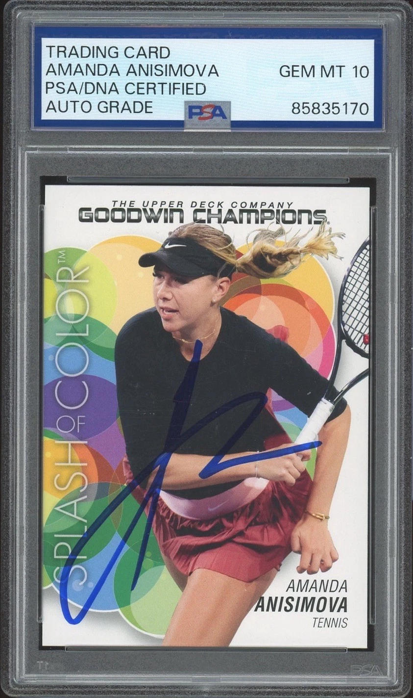 2023 UD Goodwin Champions Amanda Anisimova Signed Splash Of Color PSA AUTO 10 RC