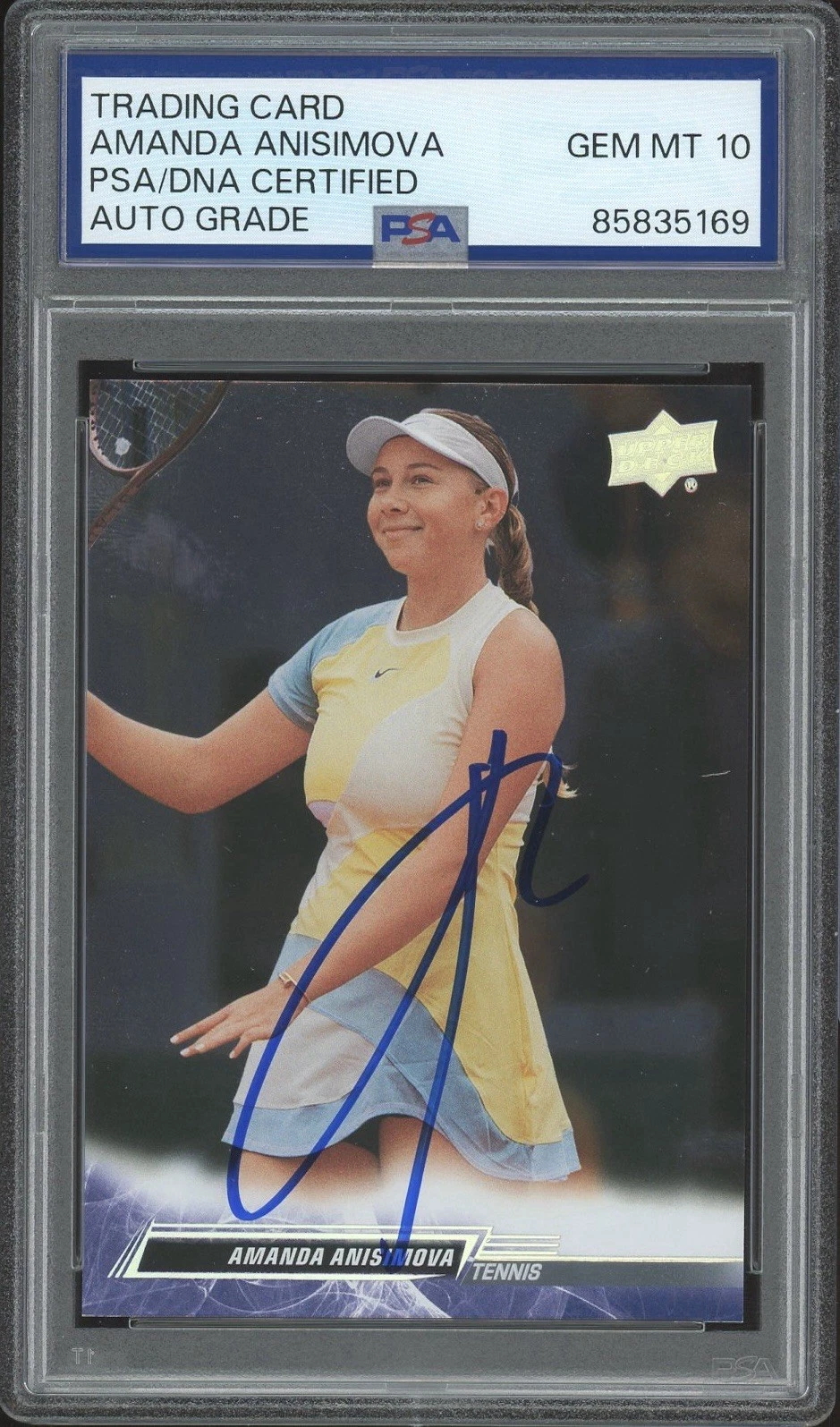 2023 UD Goodwin Champions #58 Amanda Anisimova Signed Silver Foil PSA AUTO 10 RC