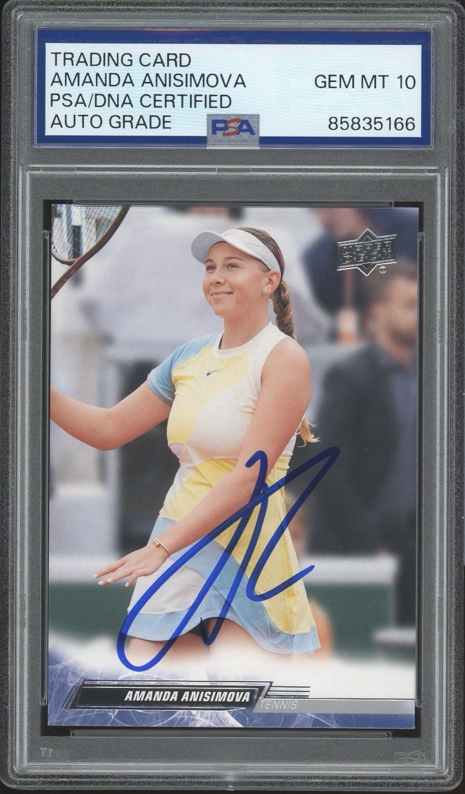 2023 UD Goodwin Champions #58 Amanda Anisimova Signed Tennis Rookie PSA AUTO 10