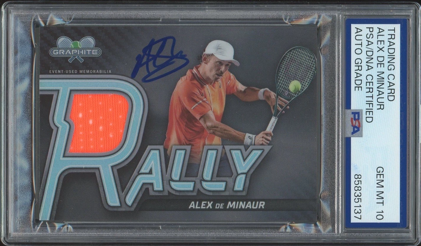 2024 Topps Graphite Alex De Minaur Signed Tennis Rally Relics PSA/DNA AUTO 10