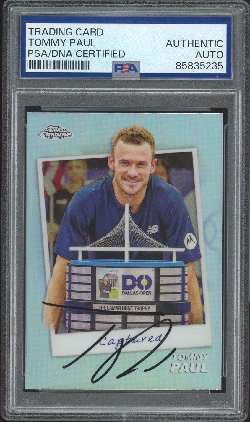 2024 Topps Chrome Tennis #CTD-TP Tommy Paul Signed Captured Dallas Open PSA AUTO