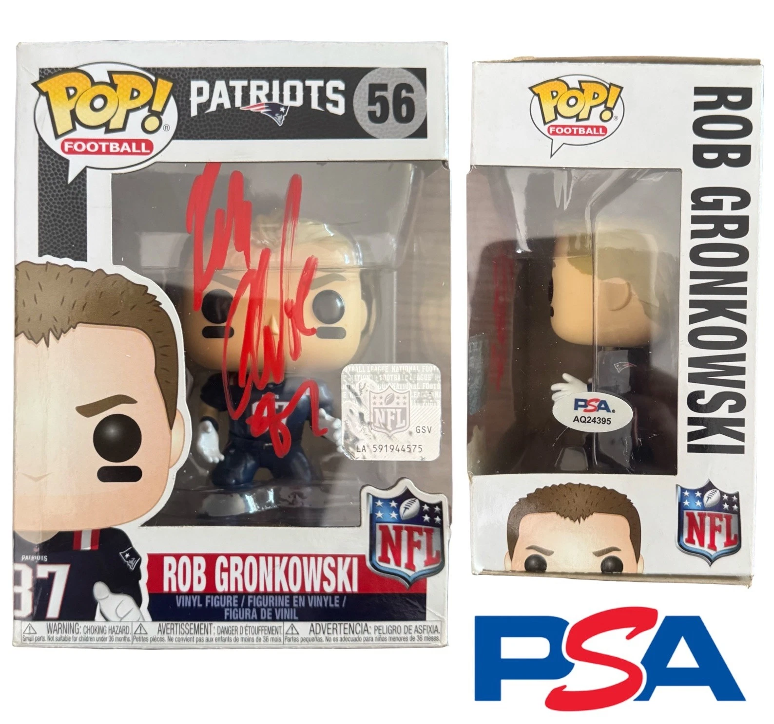 Rob Gronkowski Signed NFL Funko Pop #56 PSA/DNA AUTO NEW ENGLAND PATRIOTS