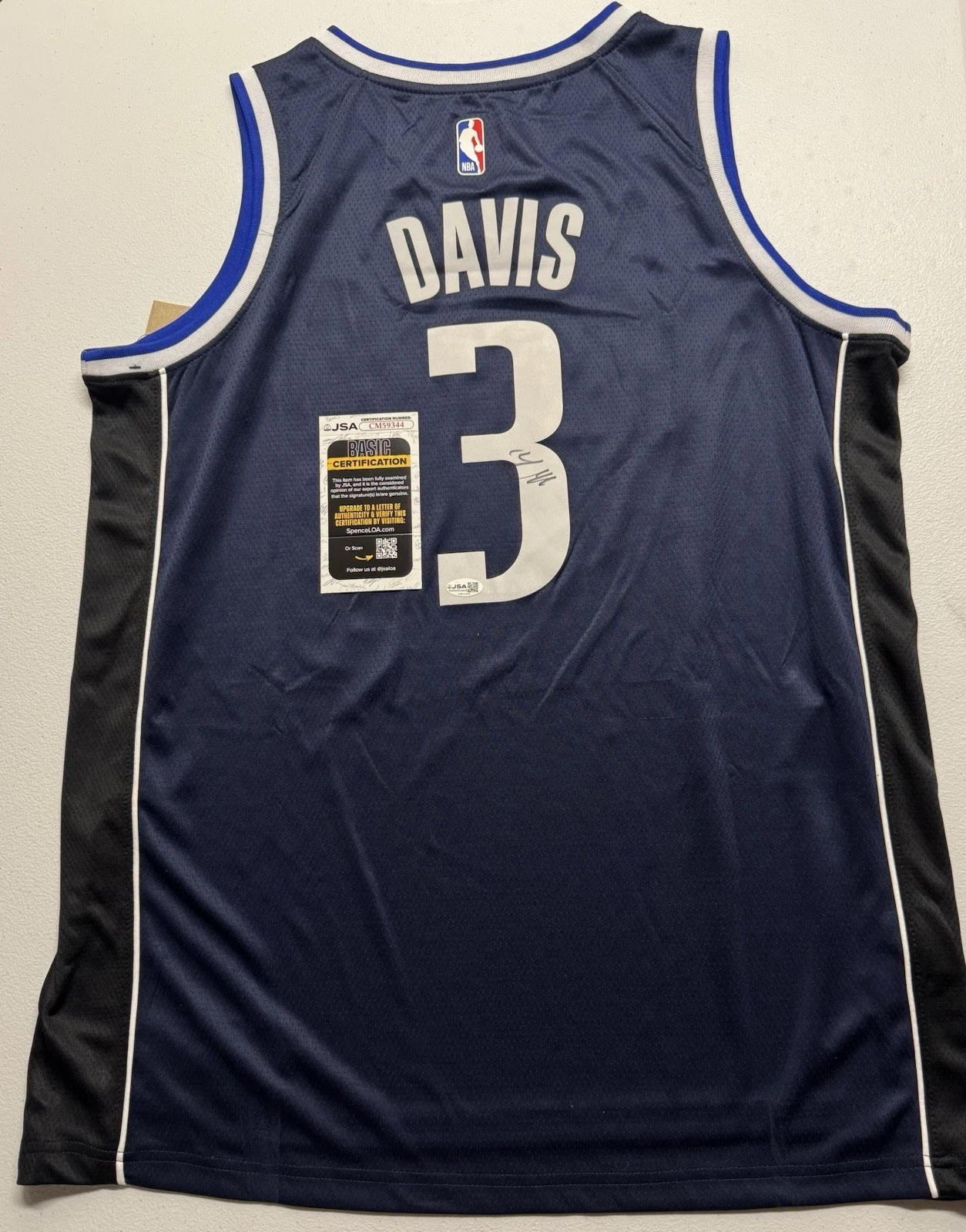 Anthony Davis Signed Autographed Dallas Mavericks Jersey JSA COA