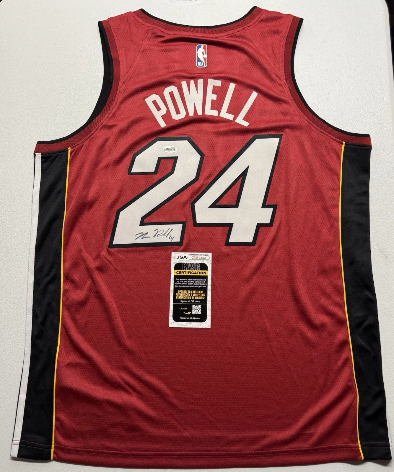 Norman Powell Signed Autographed Miami Heat Jersey JSA COA