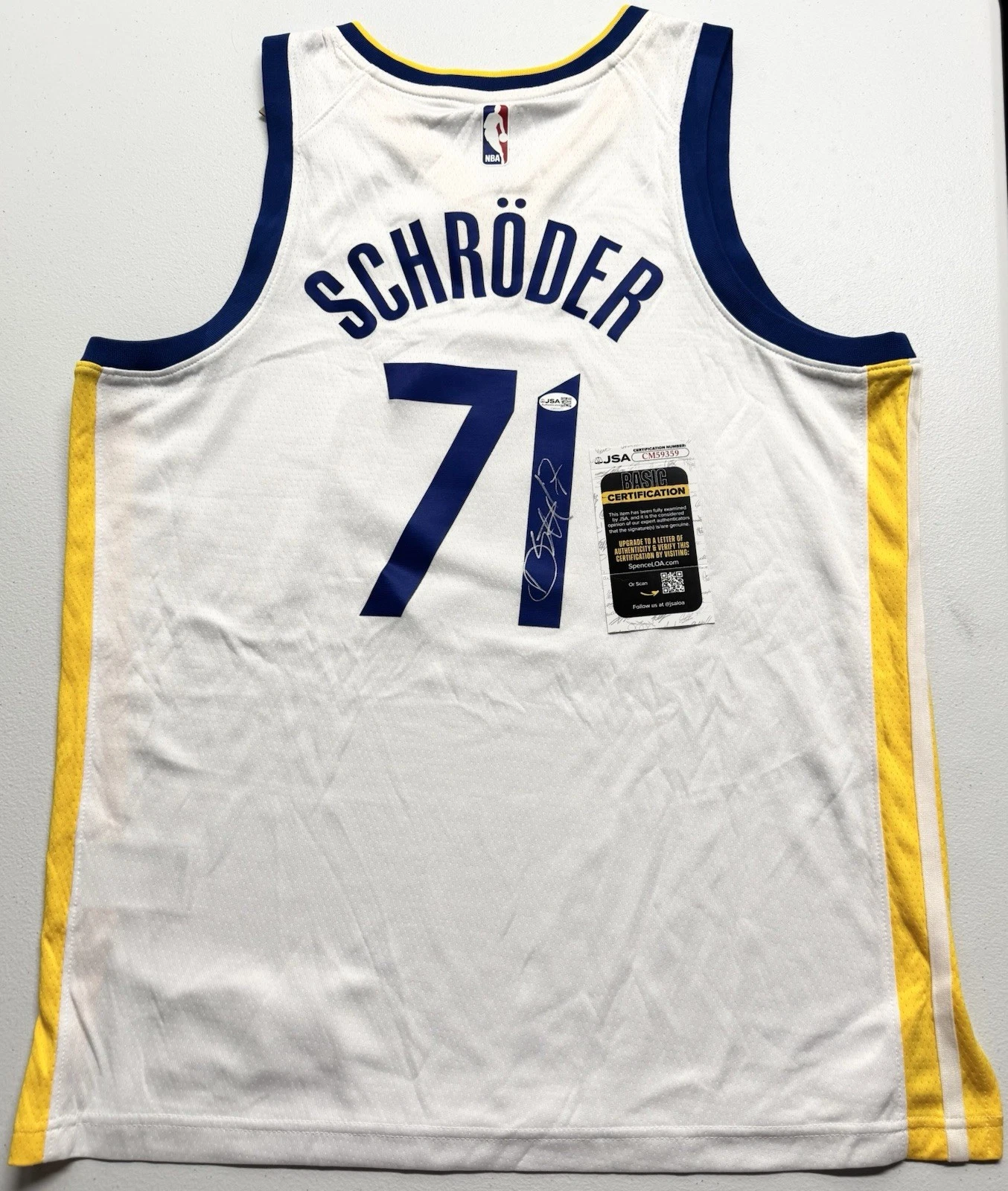Dennis Schröder Signed Autographed Golden State Warriors Jersey JSA COA