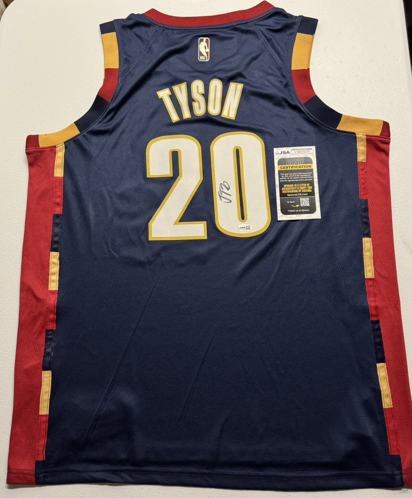 Jaylon Tyson Signed Autographed Cleveland Cavaliers Basketball Jersey JSA COA