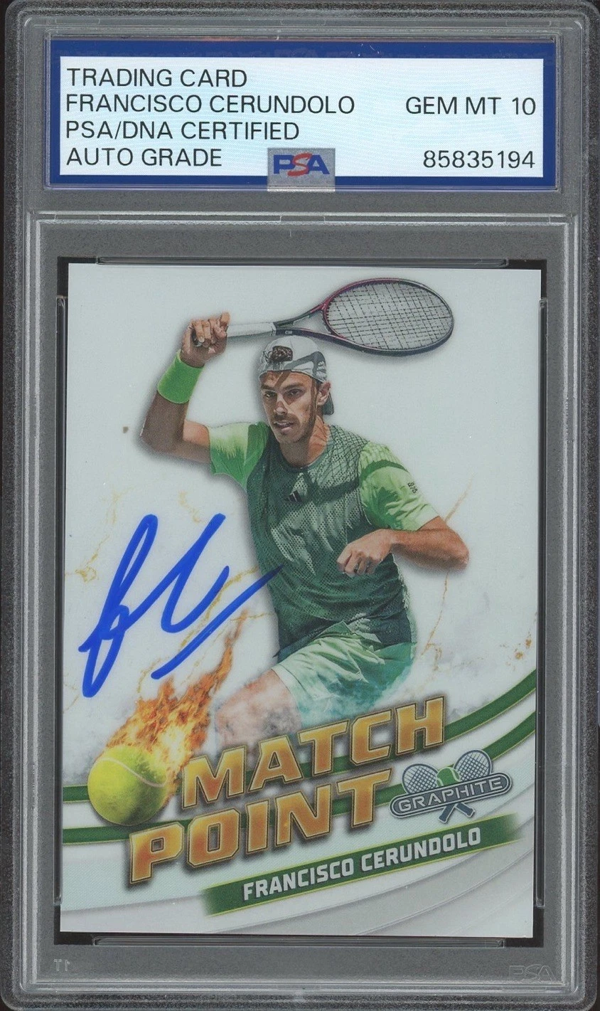 2024 Topps Chrome Tennis Francisco Cerundolo Match Point Case Hit PSA AUTO 10 RC