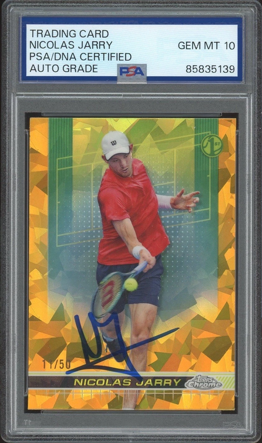 2024 Topps Chrome #93 Nicolas Harry Signed Gold Sapphire /50 PSA/DNA AUTO 10 RC
