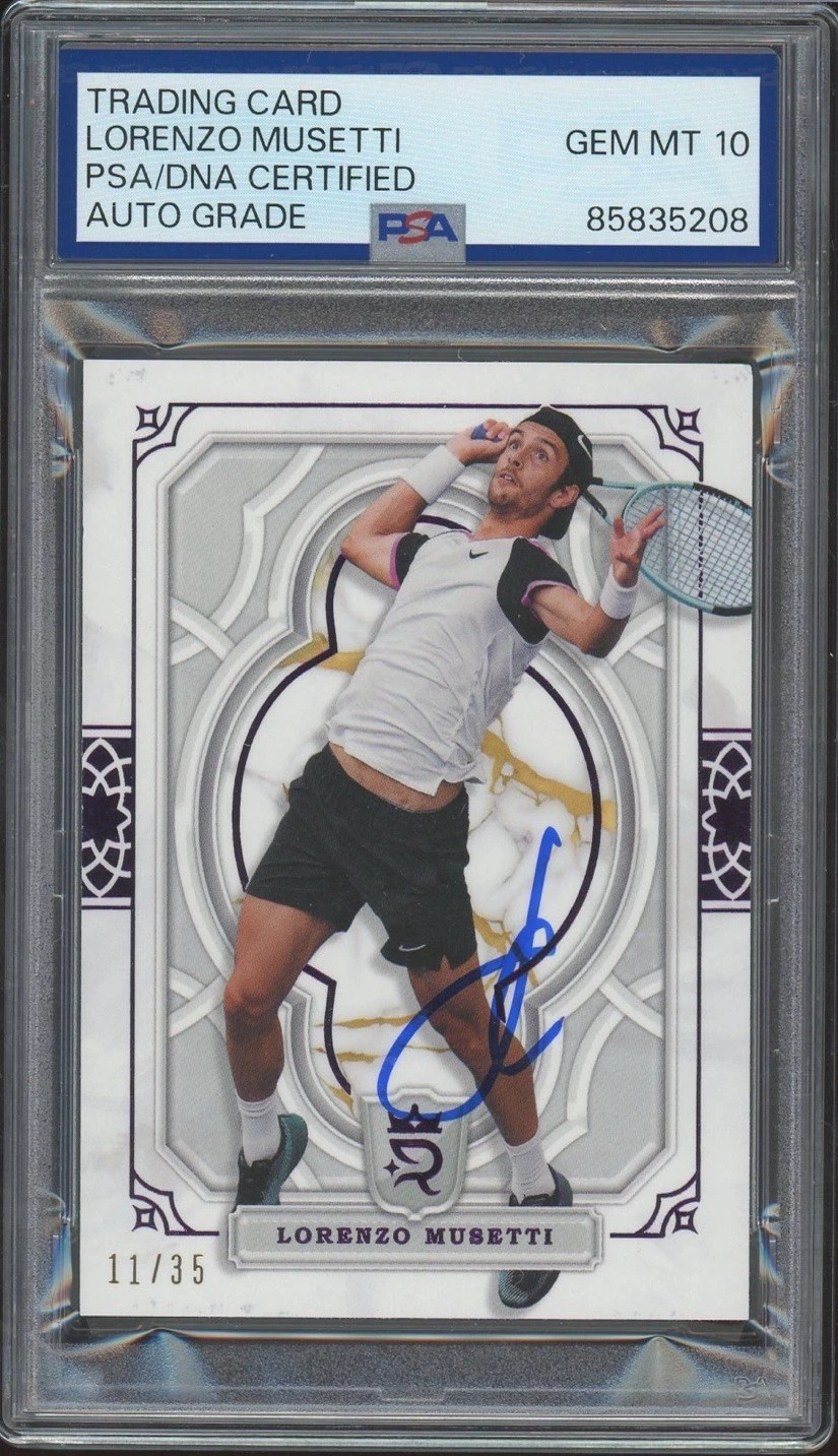2024 Topps Royalty Tennis #46 Lorenzo Musetti Signed Purple /35 PSA/DNA AUTO 10