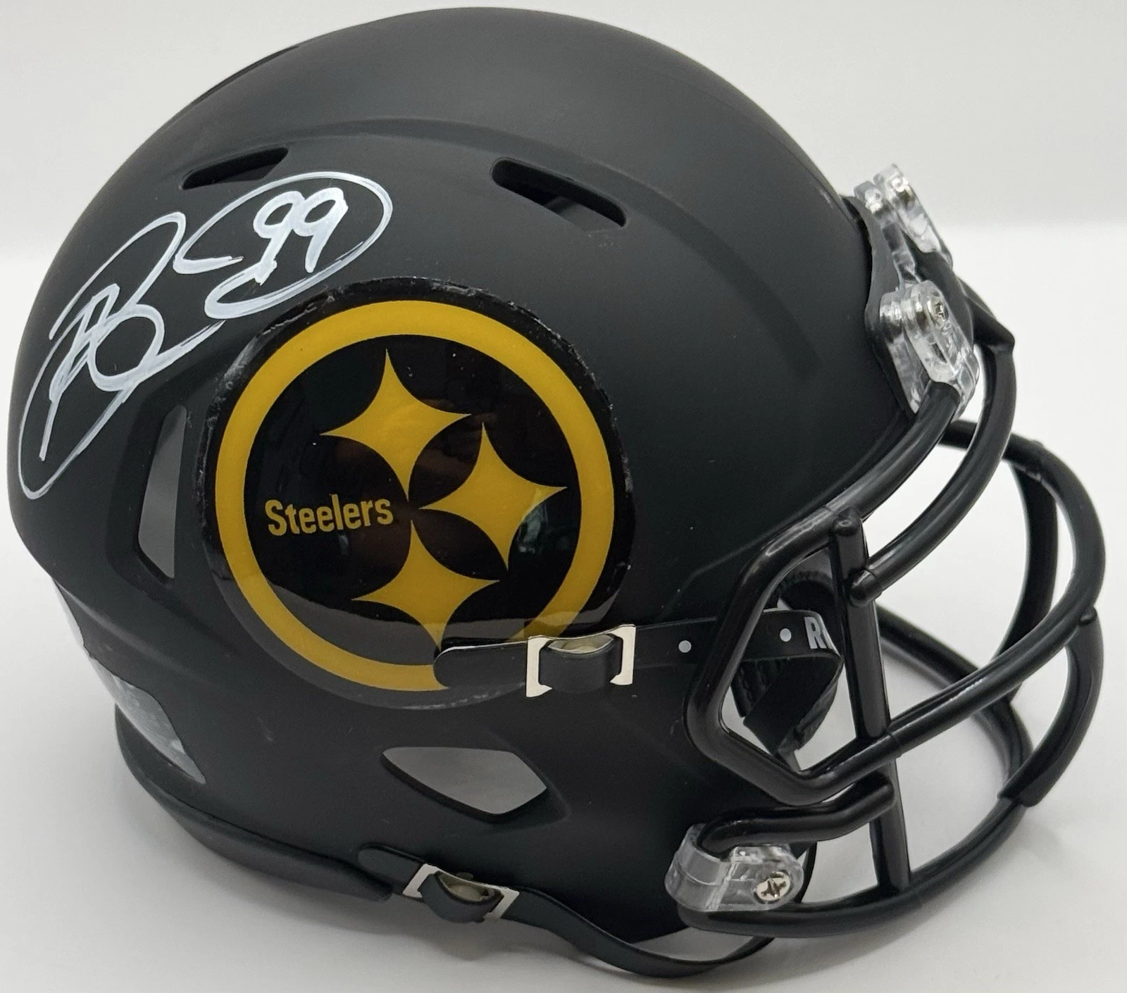 Brett Keisel Signed Autographed Yellow Pittsburgh Steelers Mini Helmet PSA/DNA
