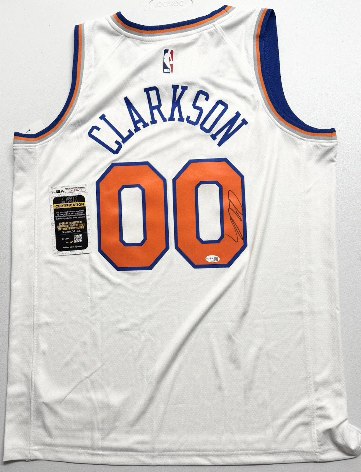 Jordan Clarkson Signed Autographed New York Knicks Jersey JSA COA