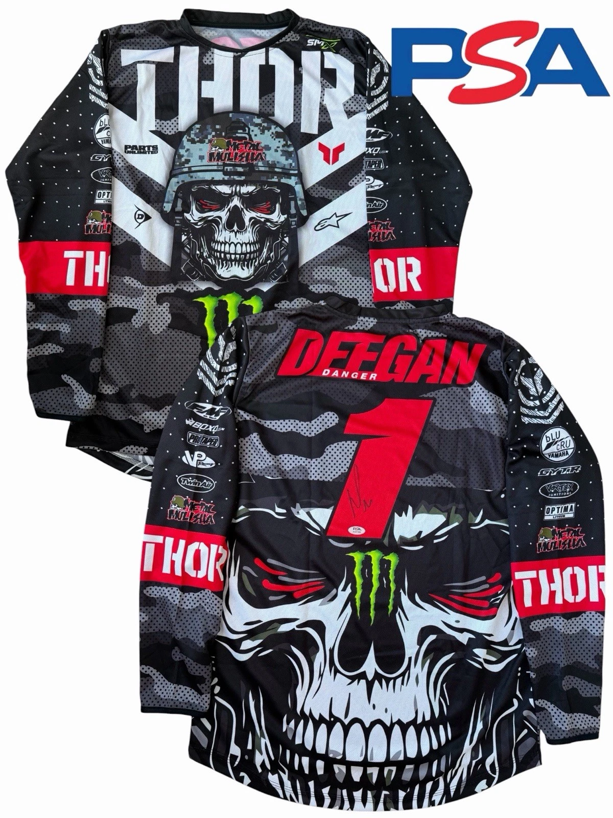 Haiden Deegan Signed Metal Mulisha Supercross #1 Jersey PSA AUTO Motocross SMX