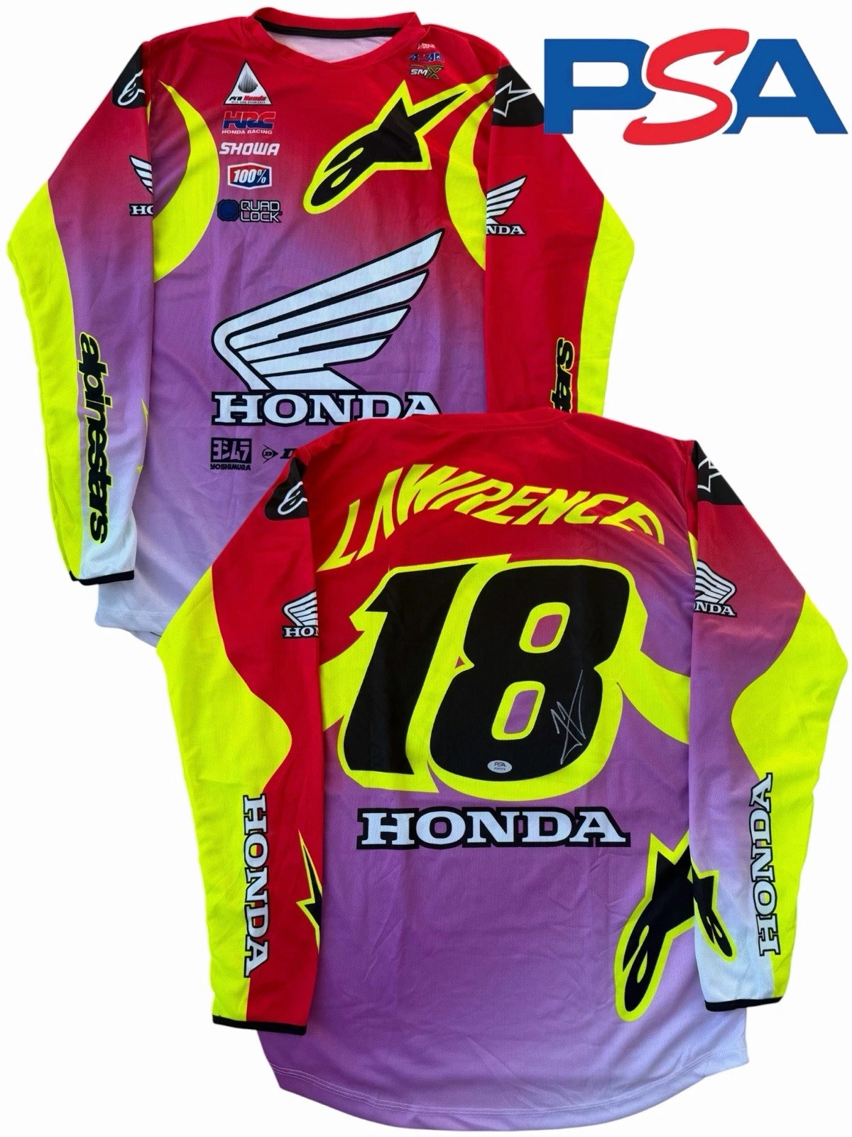 Jett Lawrence Signed Honda HRC Racing #18 Supercross Jersey PSA AUTO Motocross