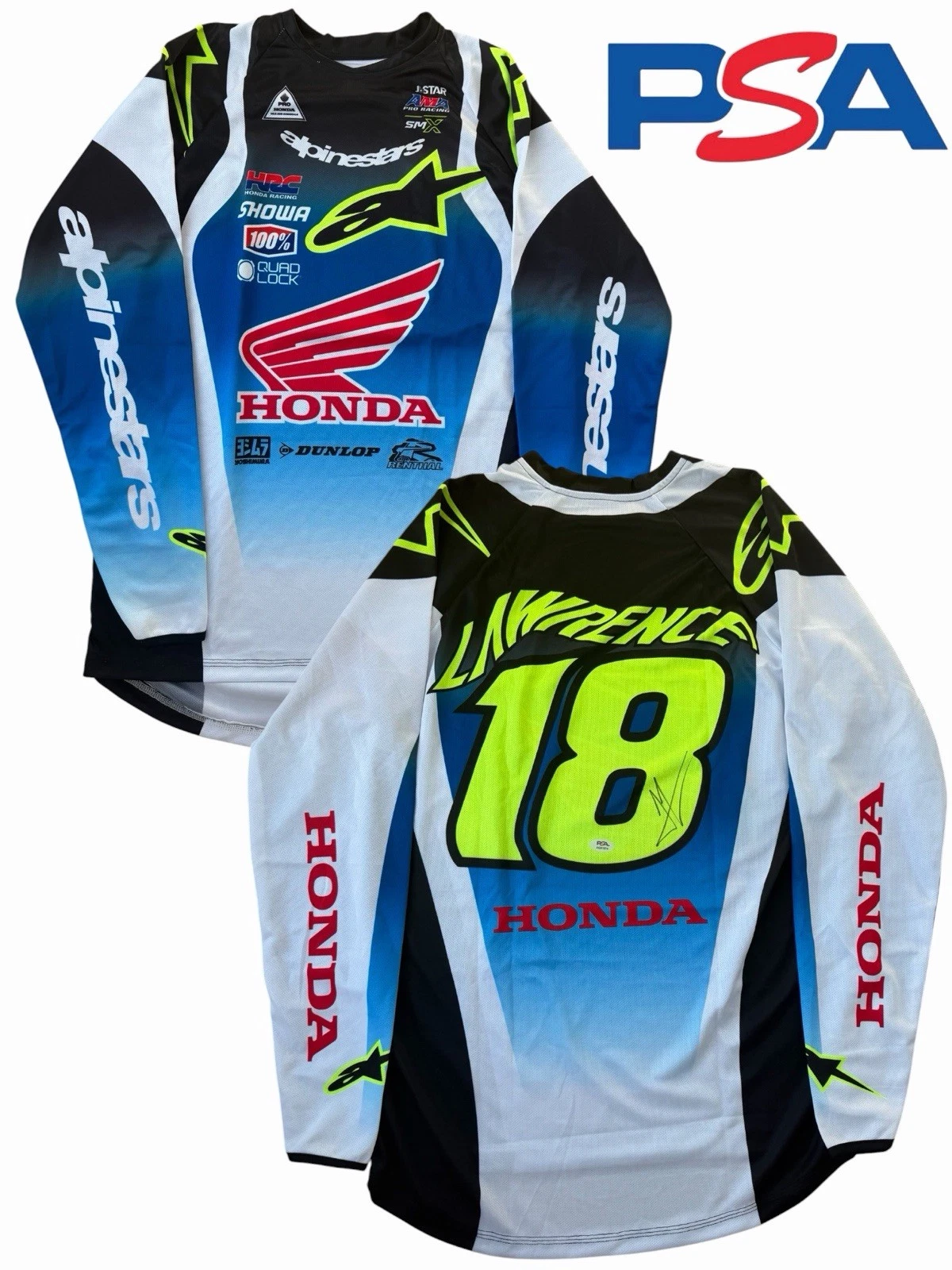 Jett Lawrence Signed Honda HRC Racing #18 Supercross Jersey PSA AUTO Motocross